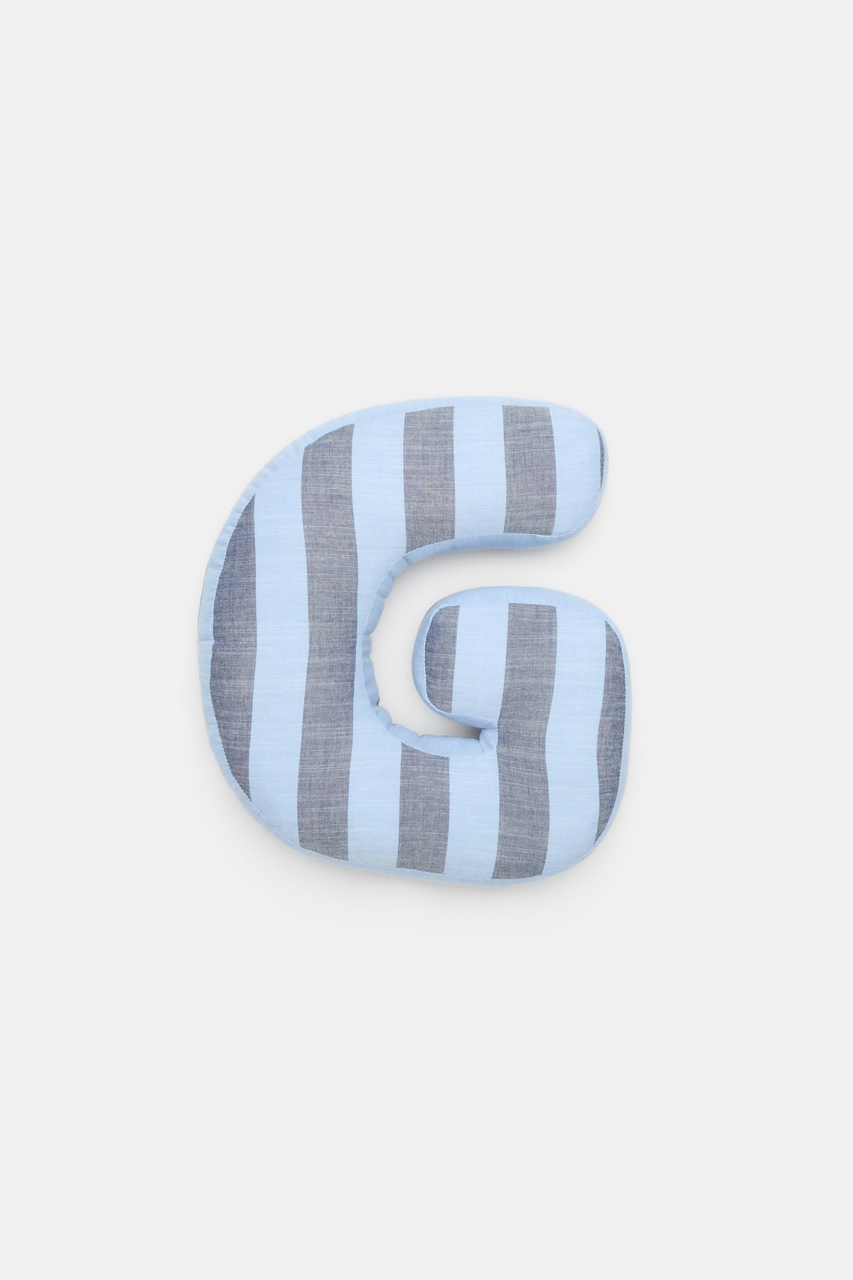 Blue Stripe Initial Cushion
