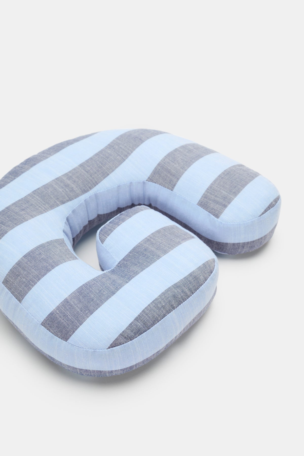 Blue Stripe Initial Cushion