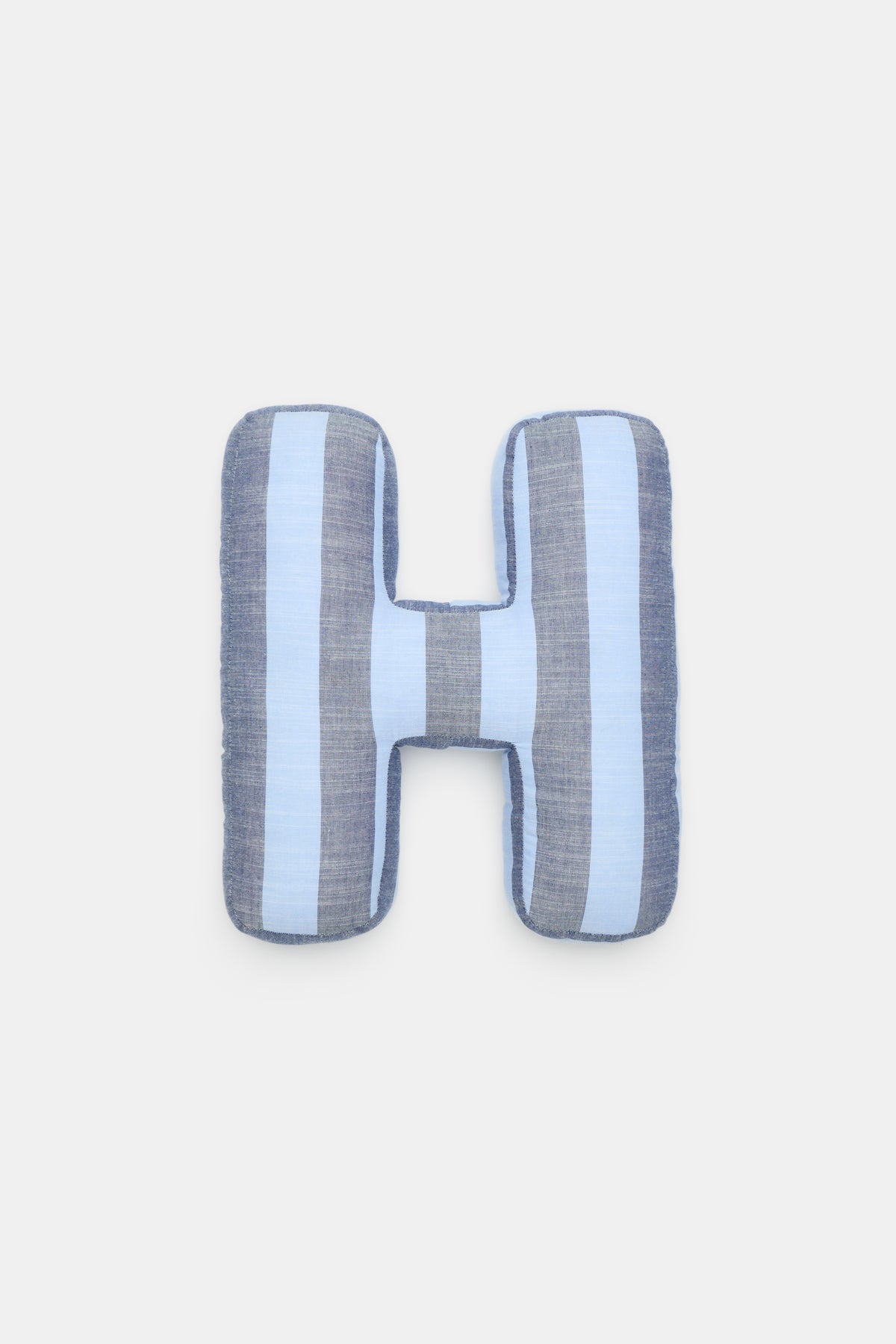 Blue Stripe Initial Cushion