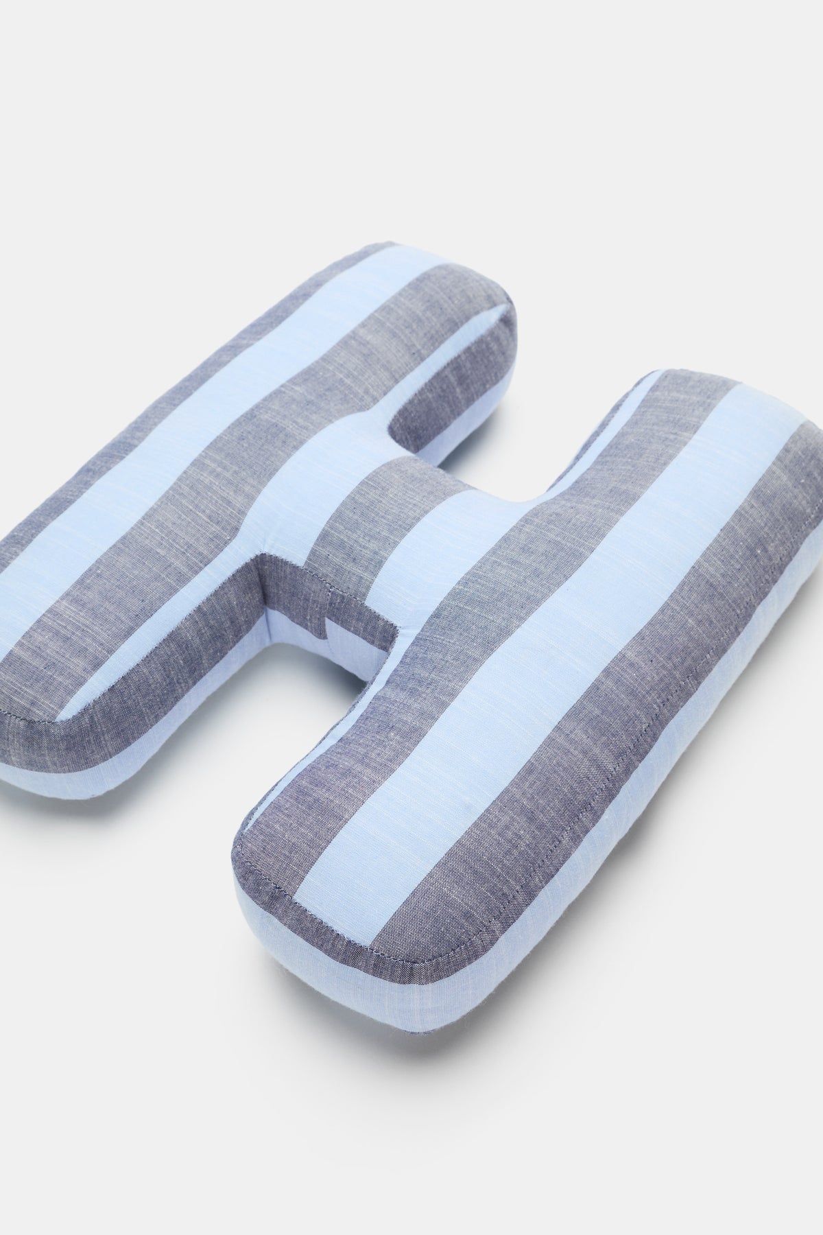 Blue Stripe Initial Cushion