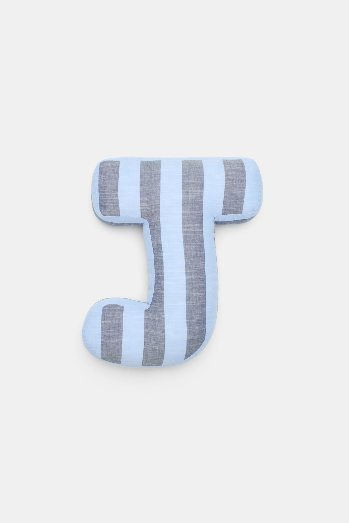 Blue Stripe Initial Cushion