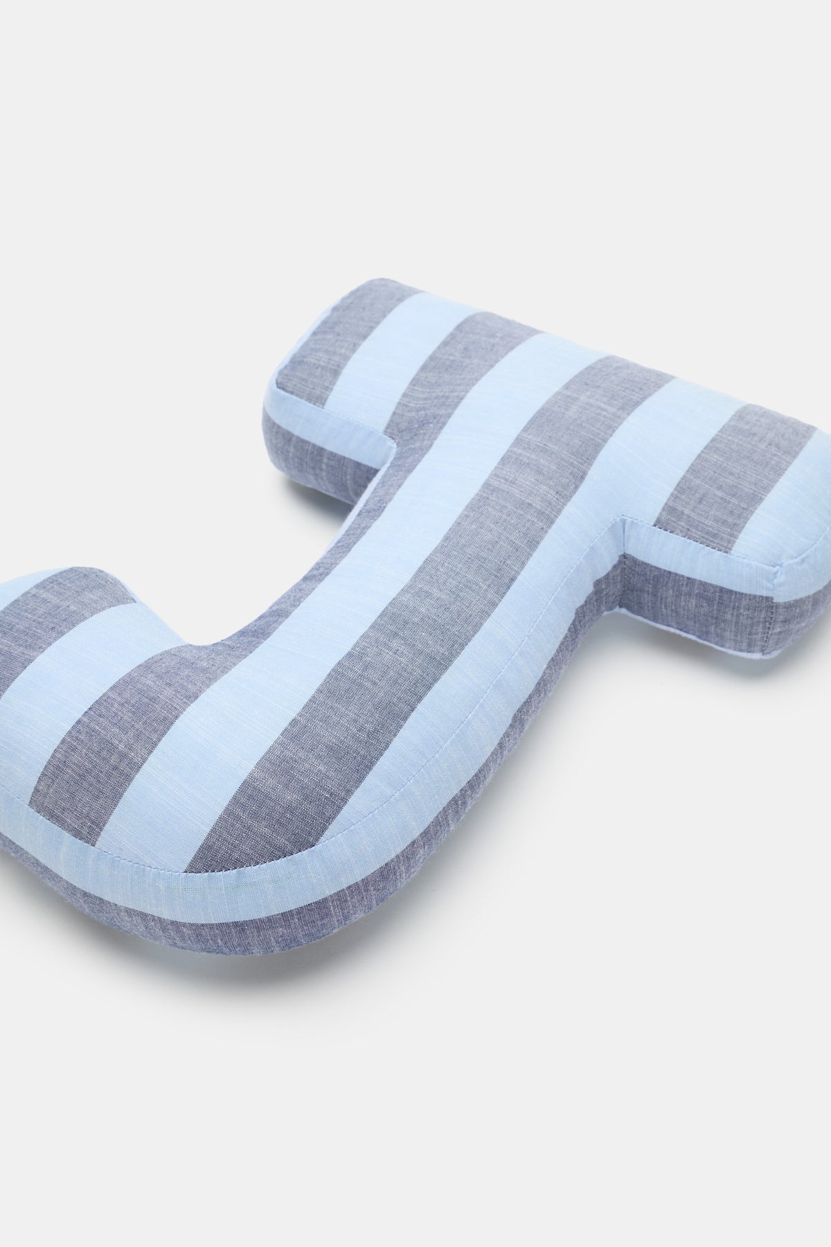 Blue Stripe Initial Cushion