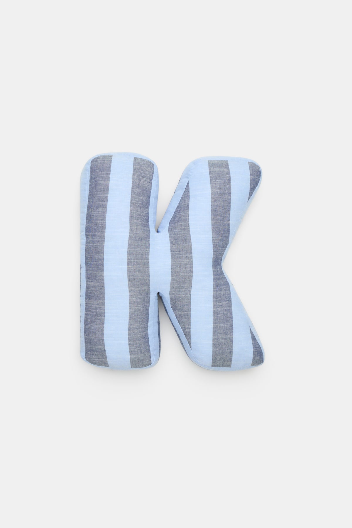 Blue Stripe Initial Cushion