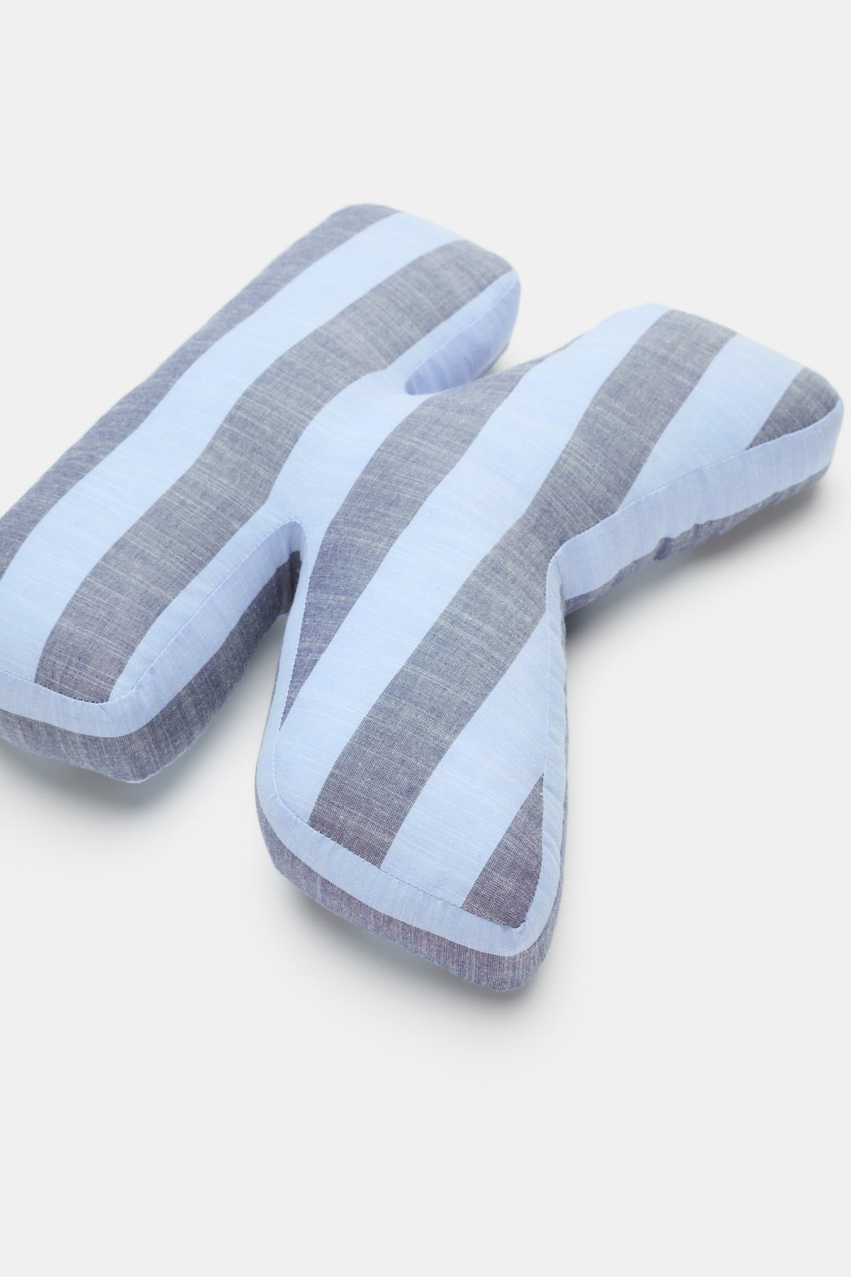 Blue Stripe Initial Cushion