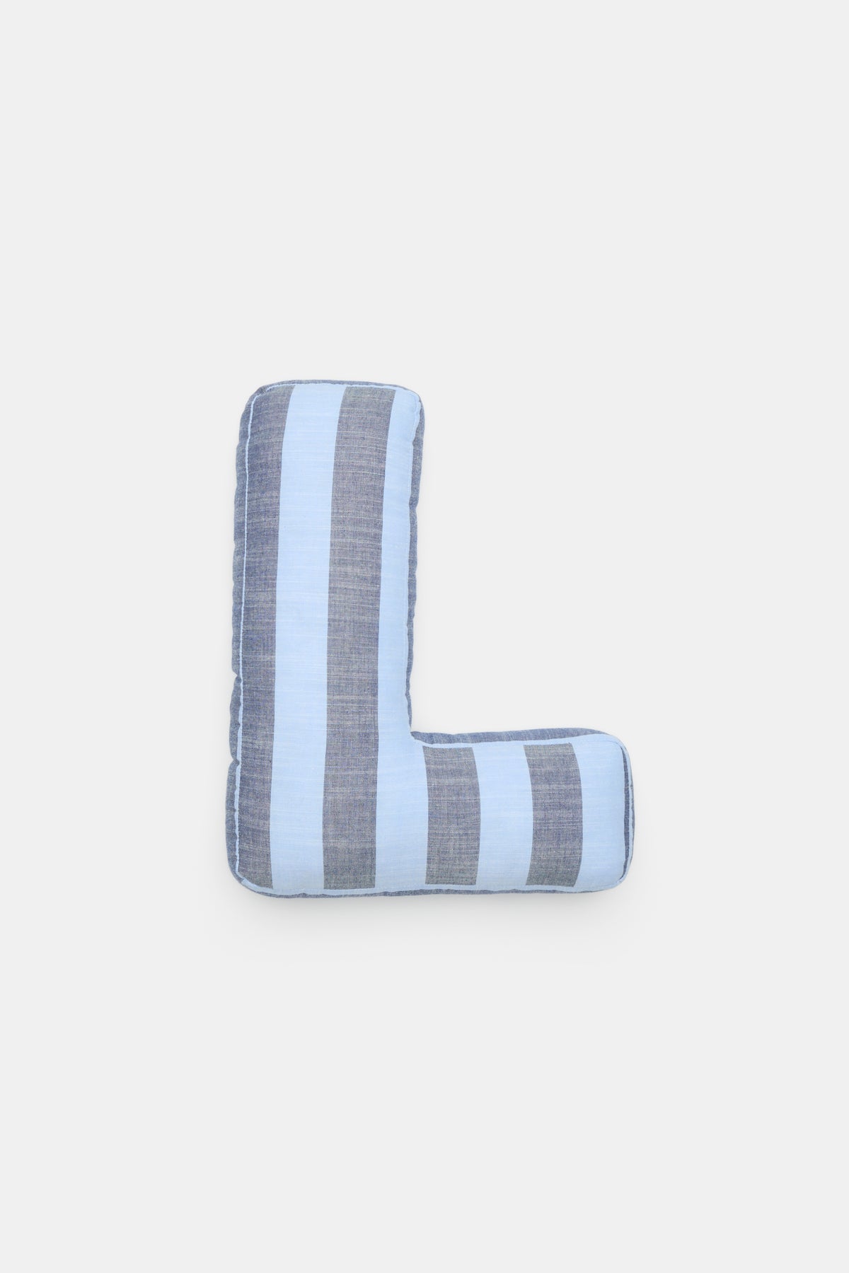 Blue Stripe Initial Cushion