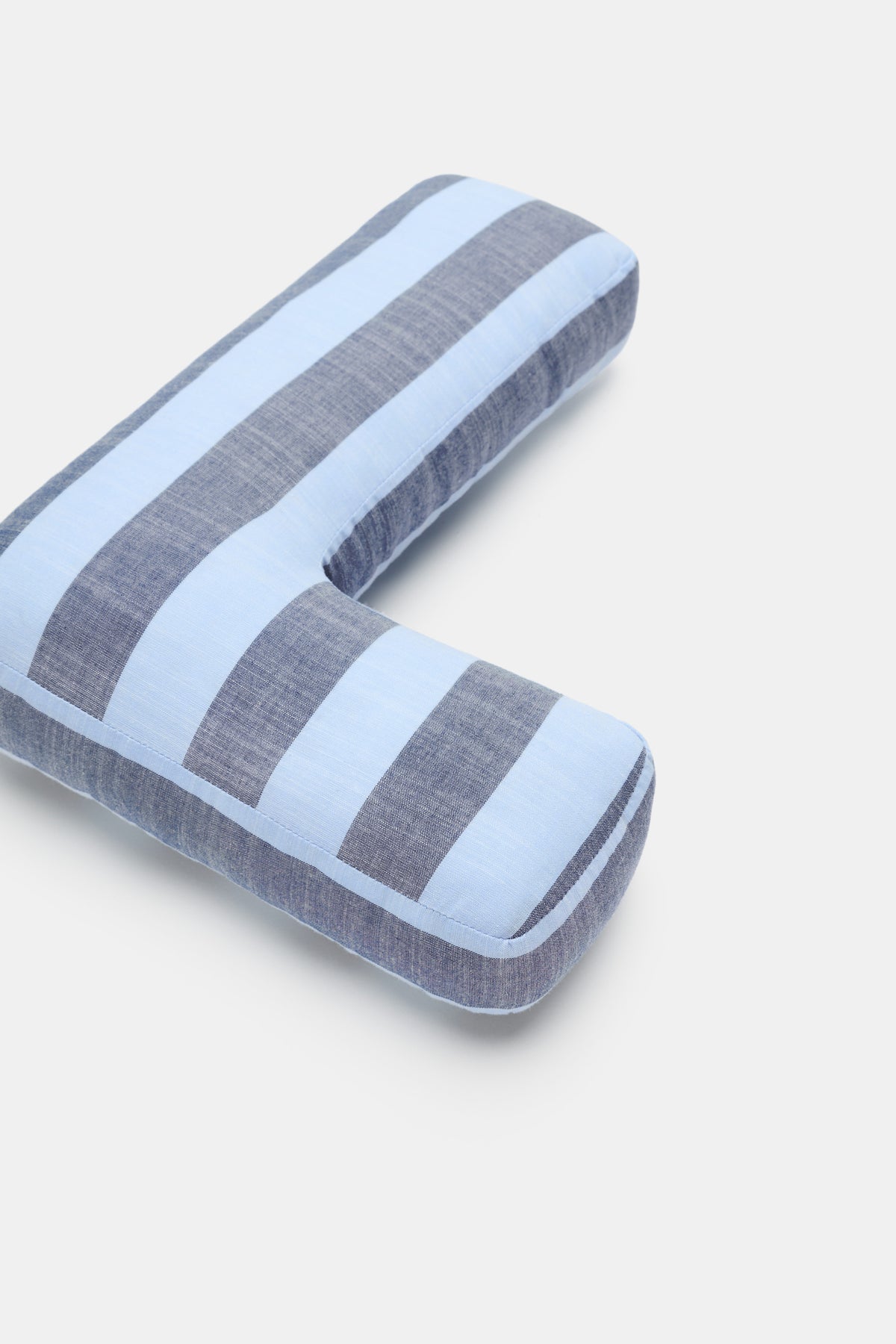 Blue Stripe Initial Cushion