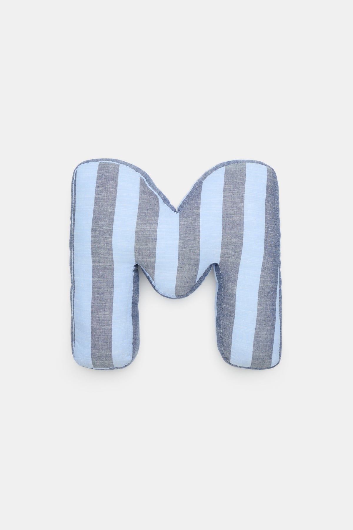 Blue Stripe Initial Cushion