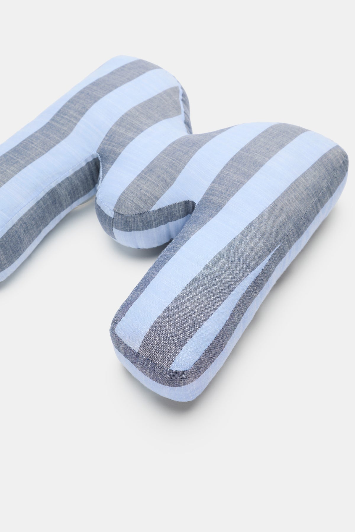 Blue Stripe Initial Cushion