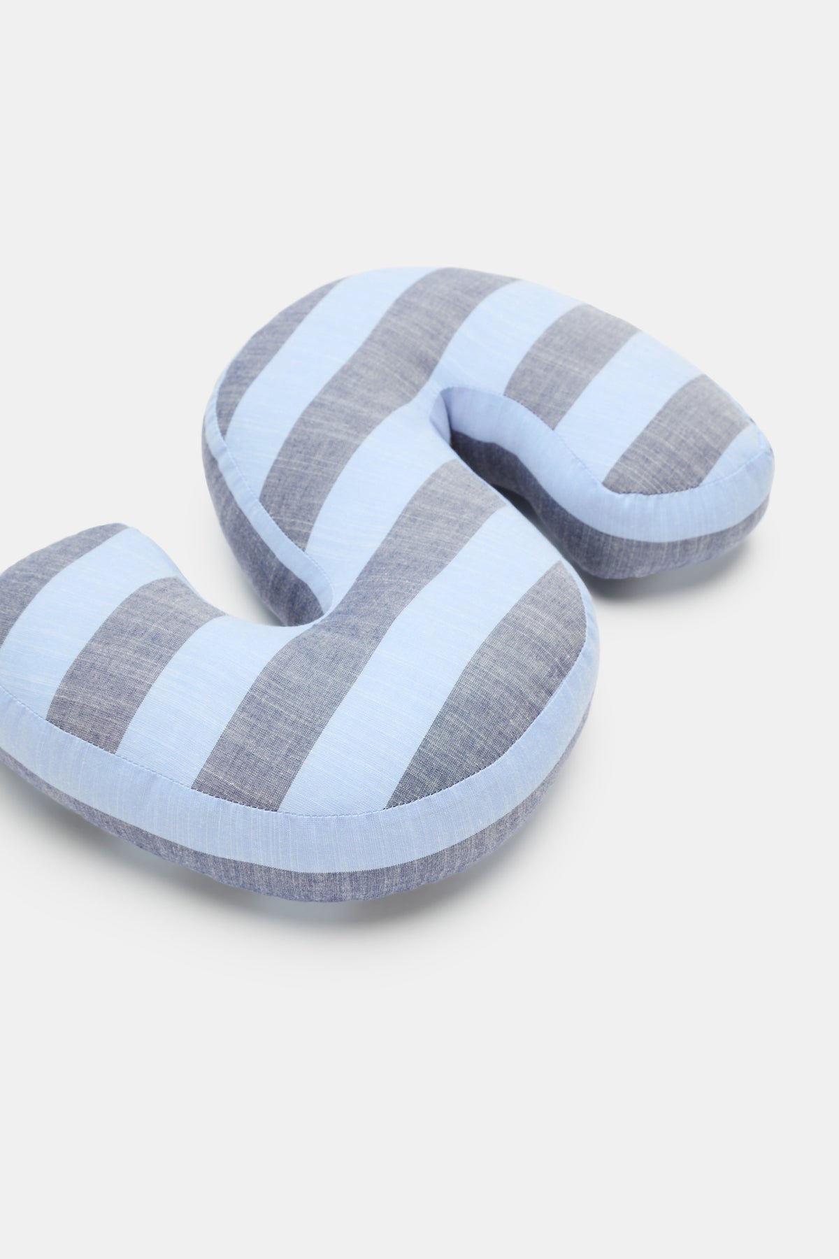Blue Stripe Initial Cushion
