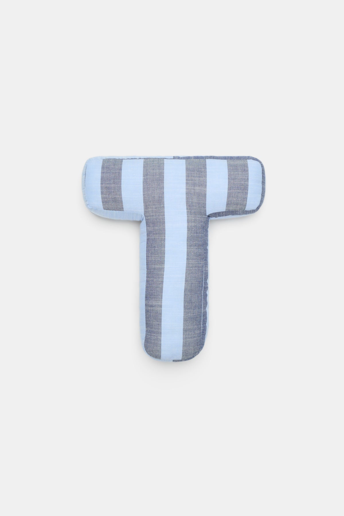 Blue Stripe Initial Cushion