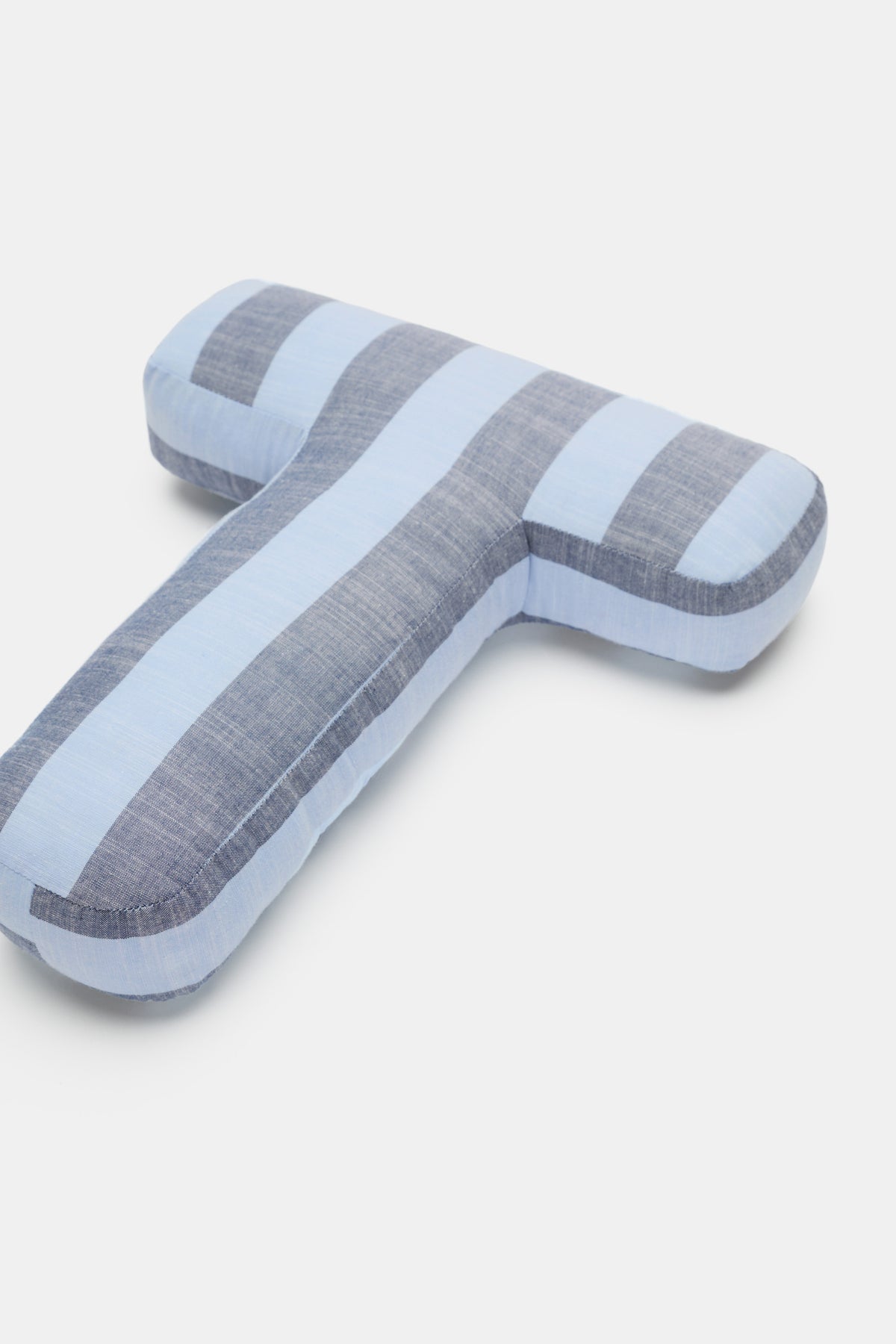 Blue Stripe Initial Cushion