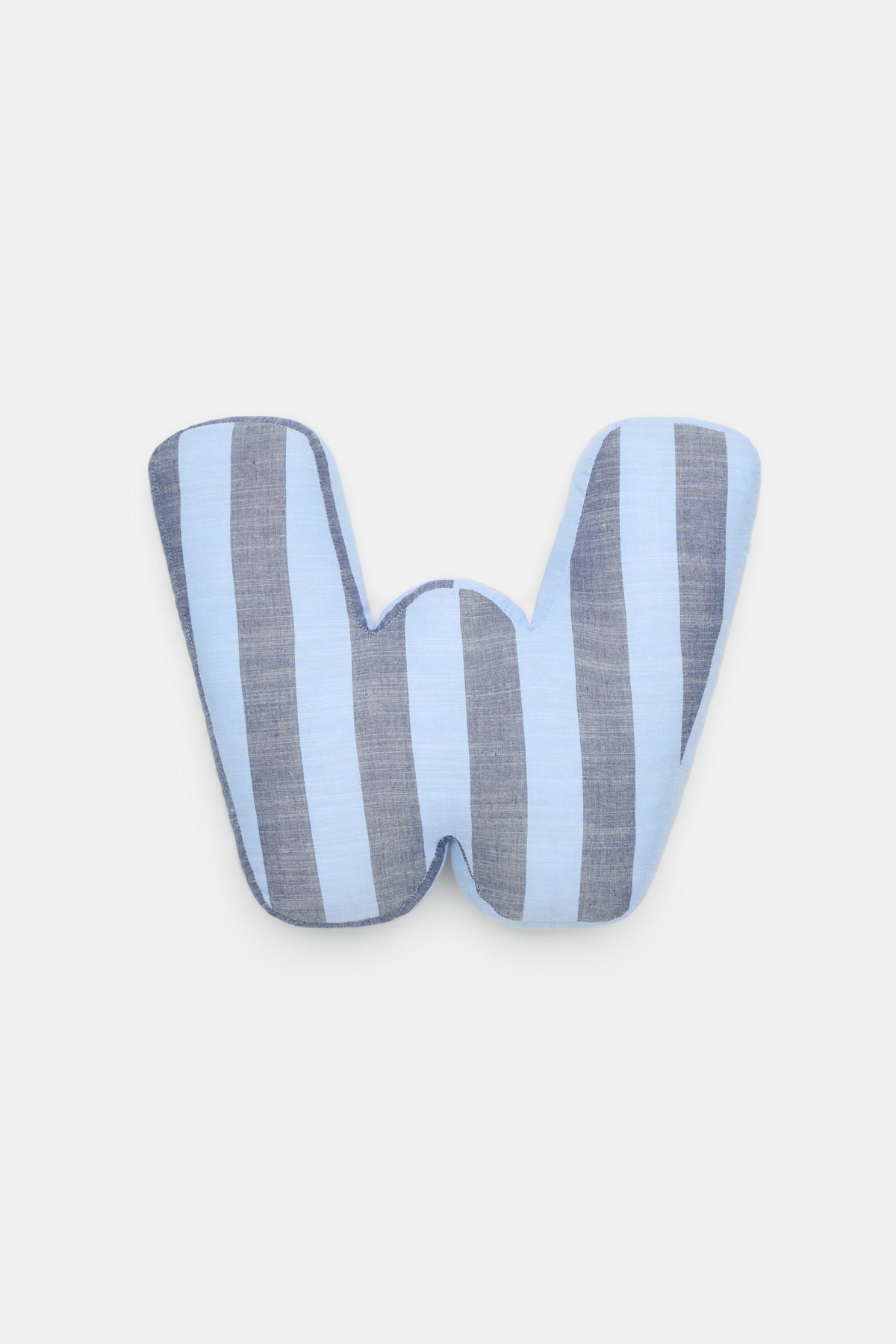 Blue Stripe Initial Cushion