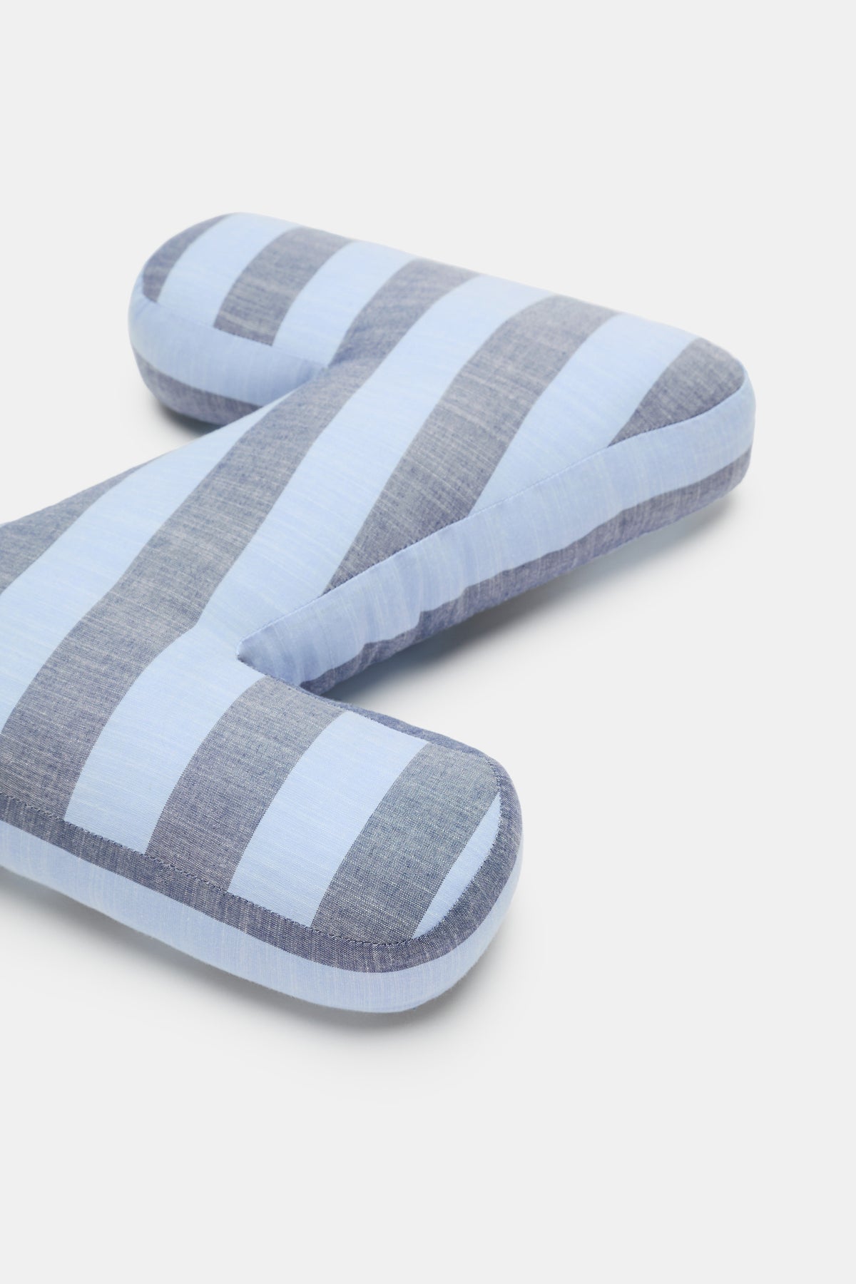 Blue Stripe Initial Cushion