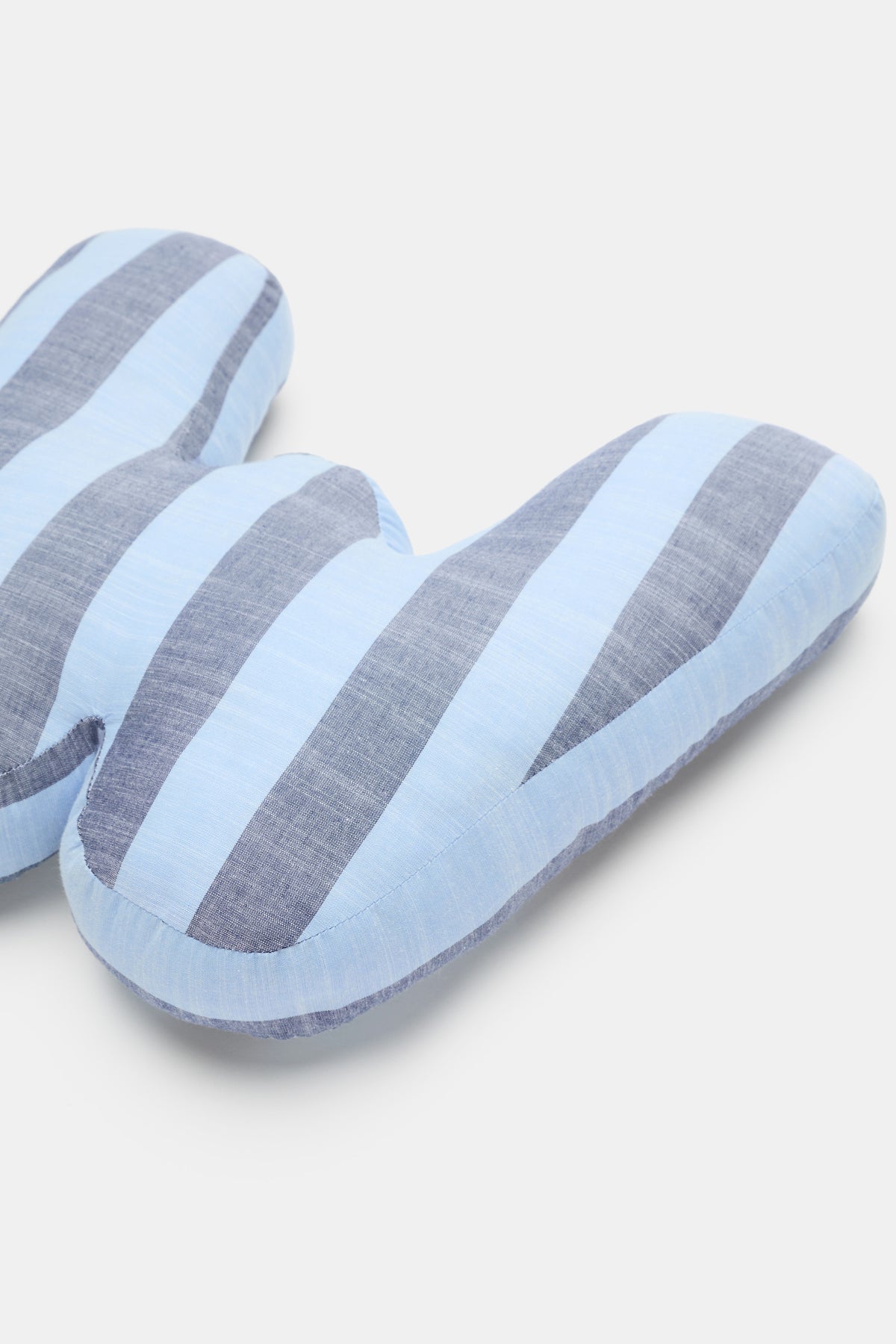 Blue Stripe Initial Cushion