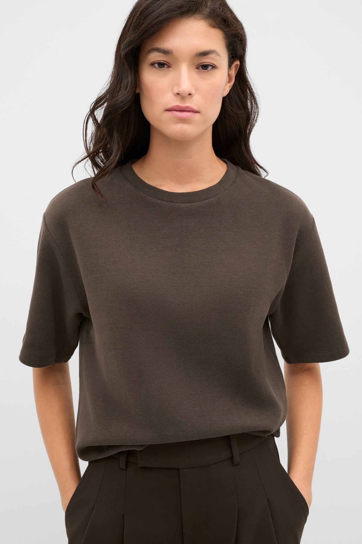 Brushed Boxy Crew Neck Tee