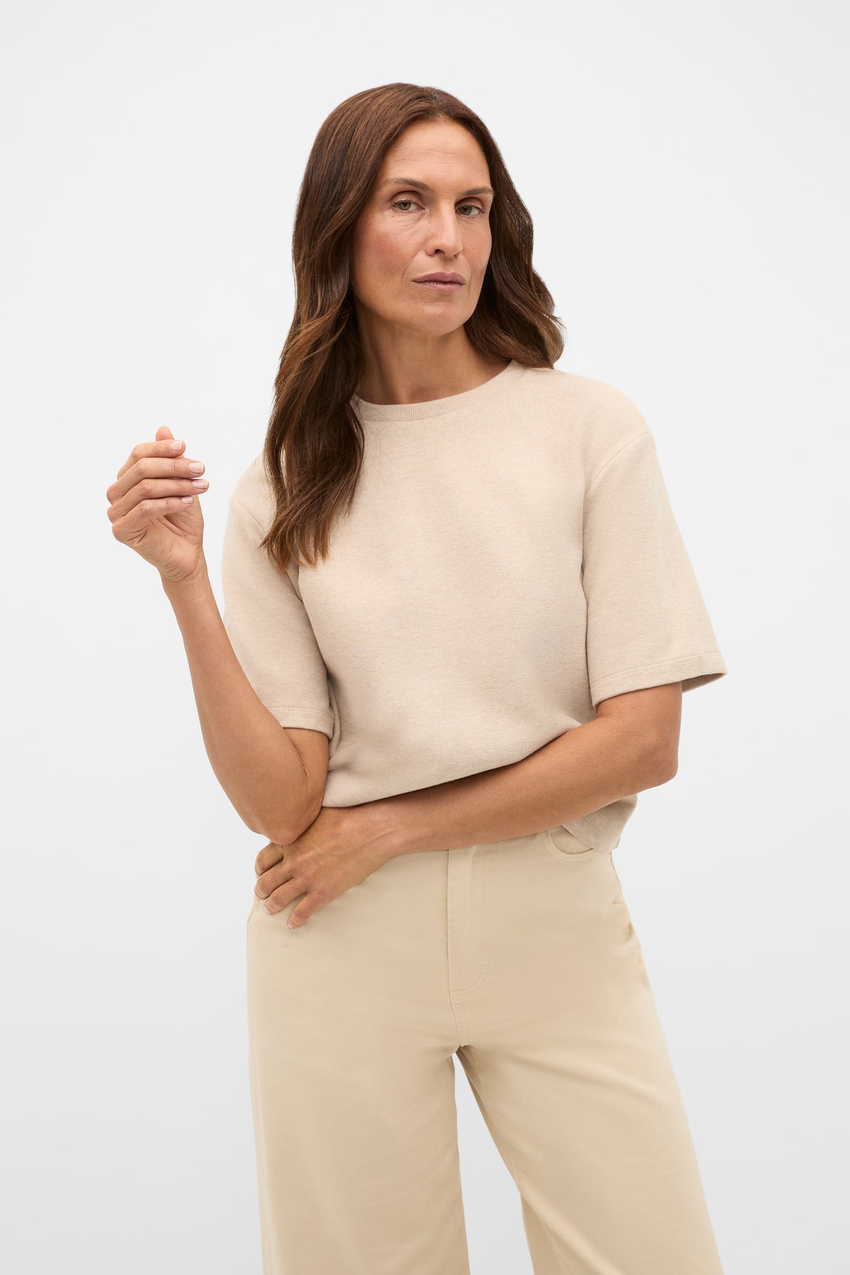 Brushed Boxy Crew Neck Tee