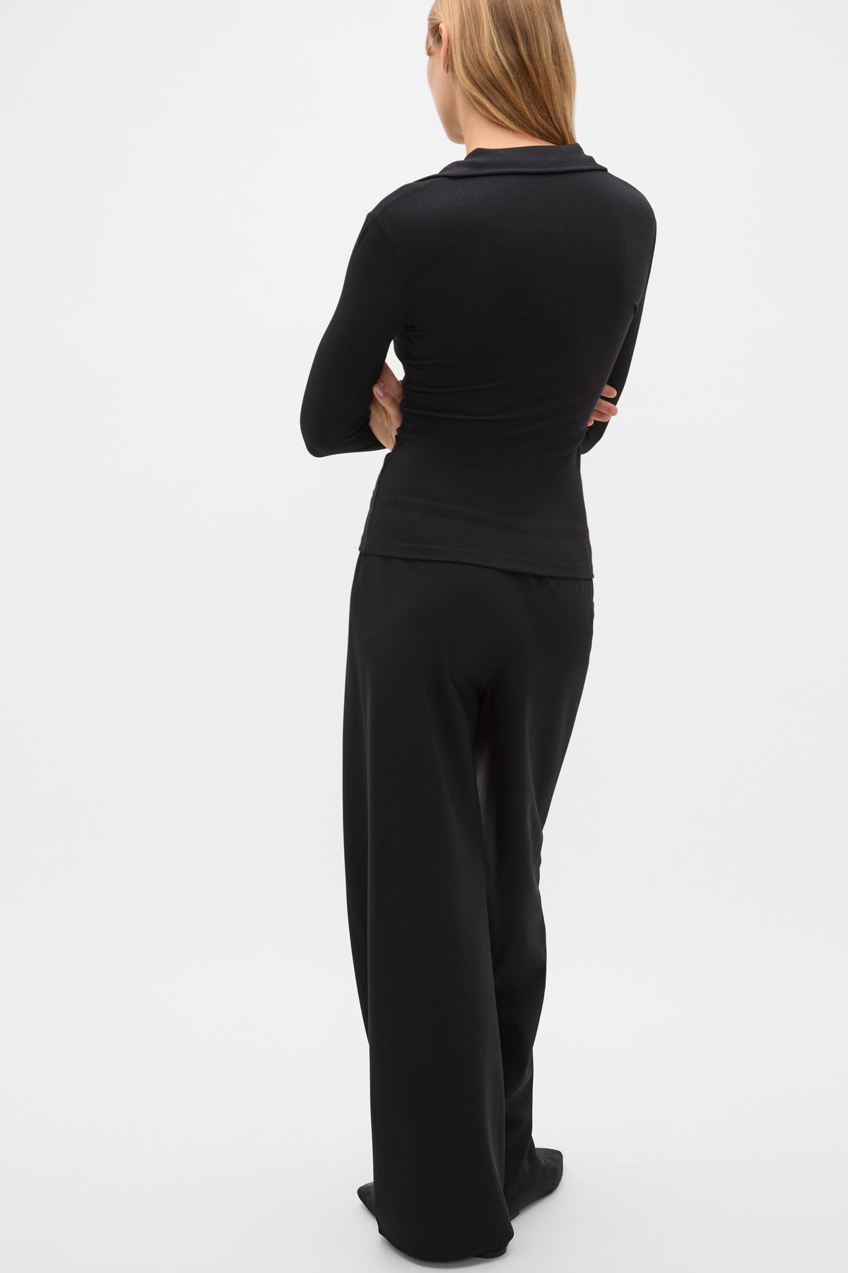 Core Rib Collared Top