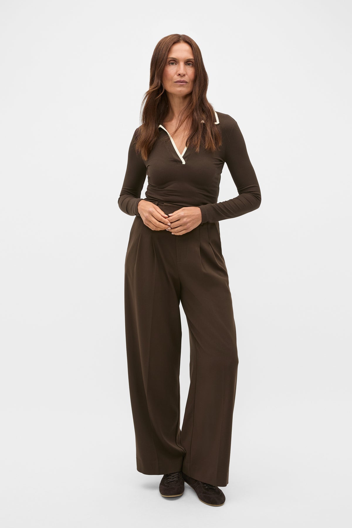 Core Rib Collared Top