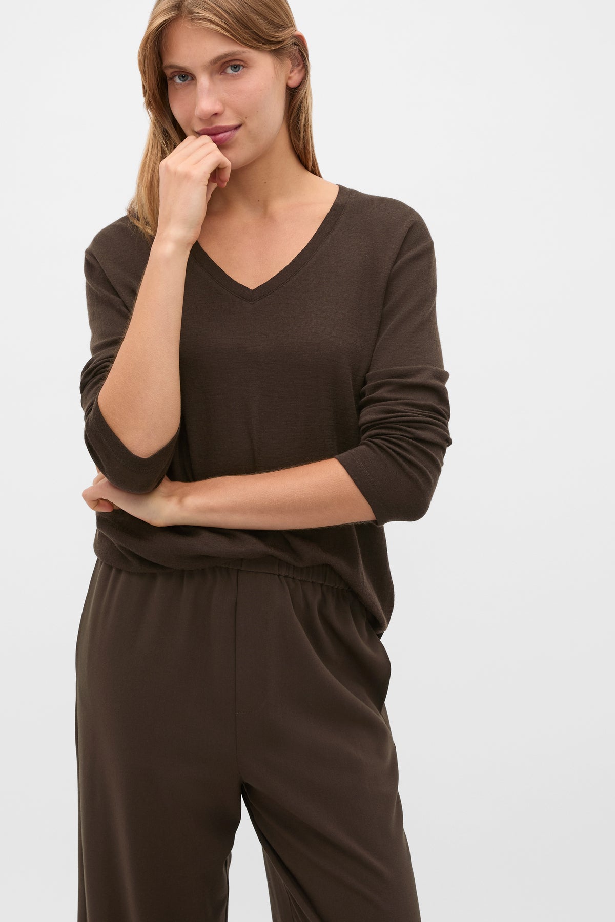 Australian Merino V Neck Top