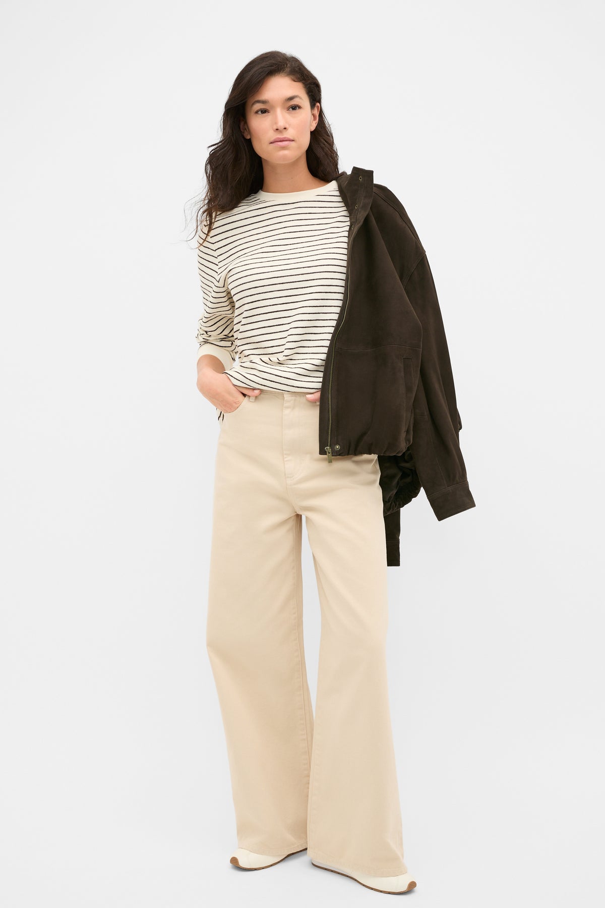 Textured Long Sleeve Relaxed Top