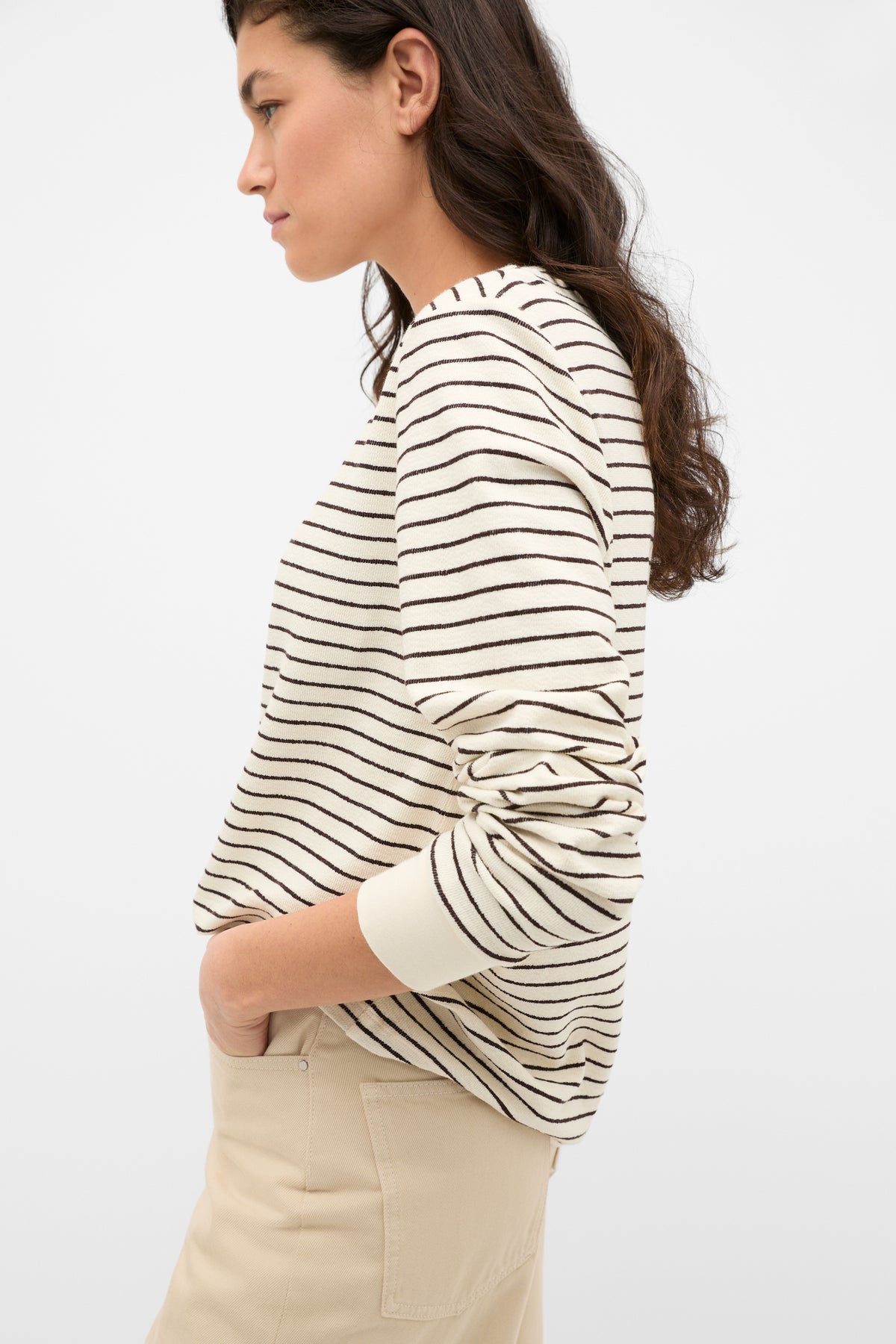 Textured Long Sleeve Relaxed Top