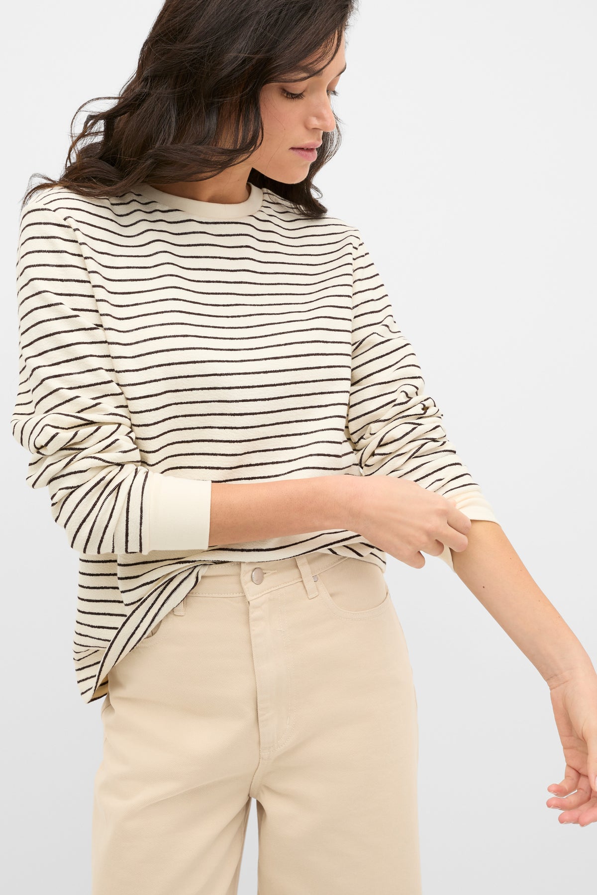 Textured Long Sleeve Relaxed Top