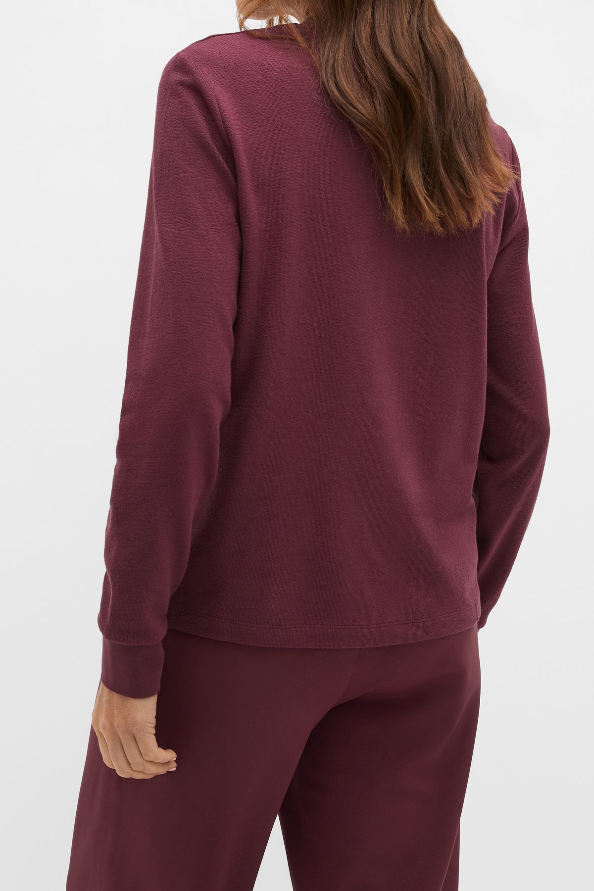 Textured Long Sleeve Relaxed Top