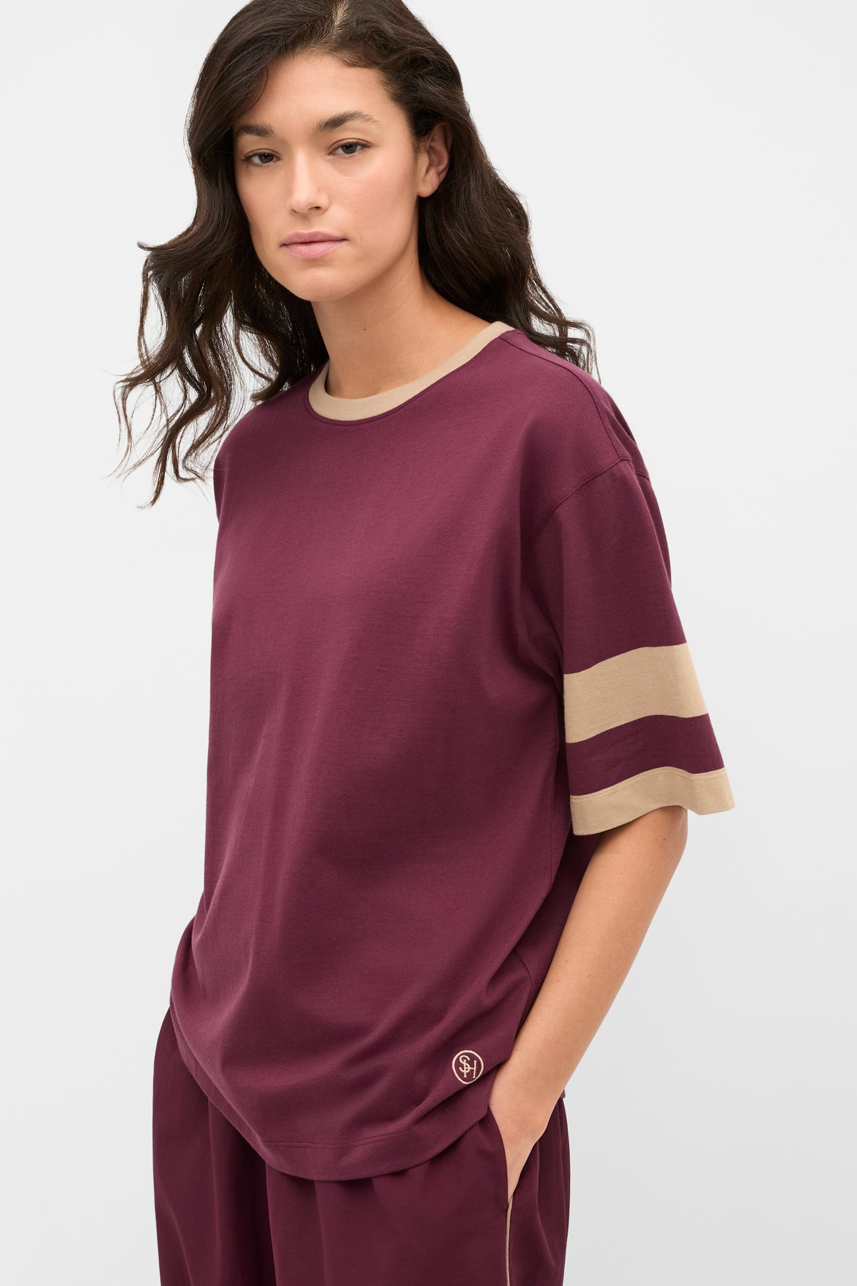 MD Cotton Contrast Boyfriend Tee