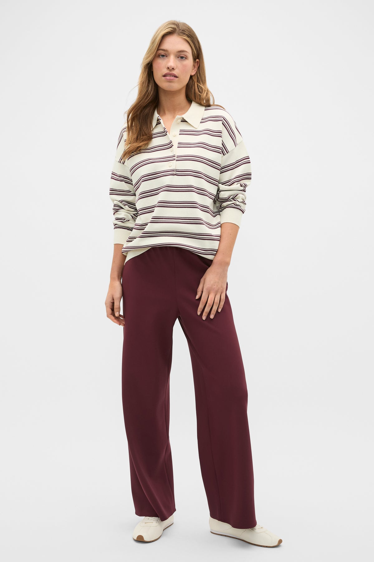 Variegated Stripe Polo Knit
