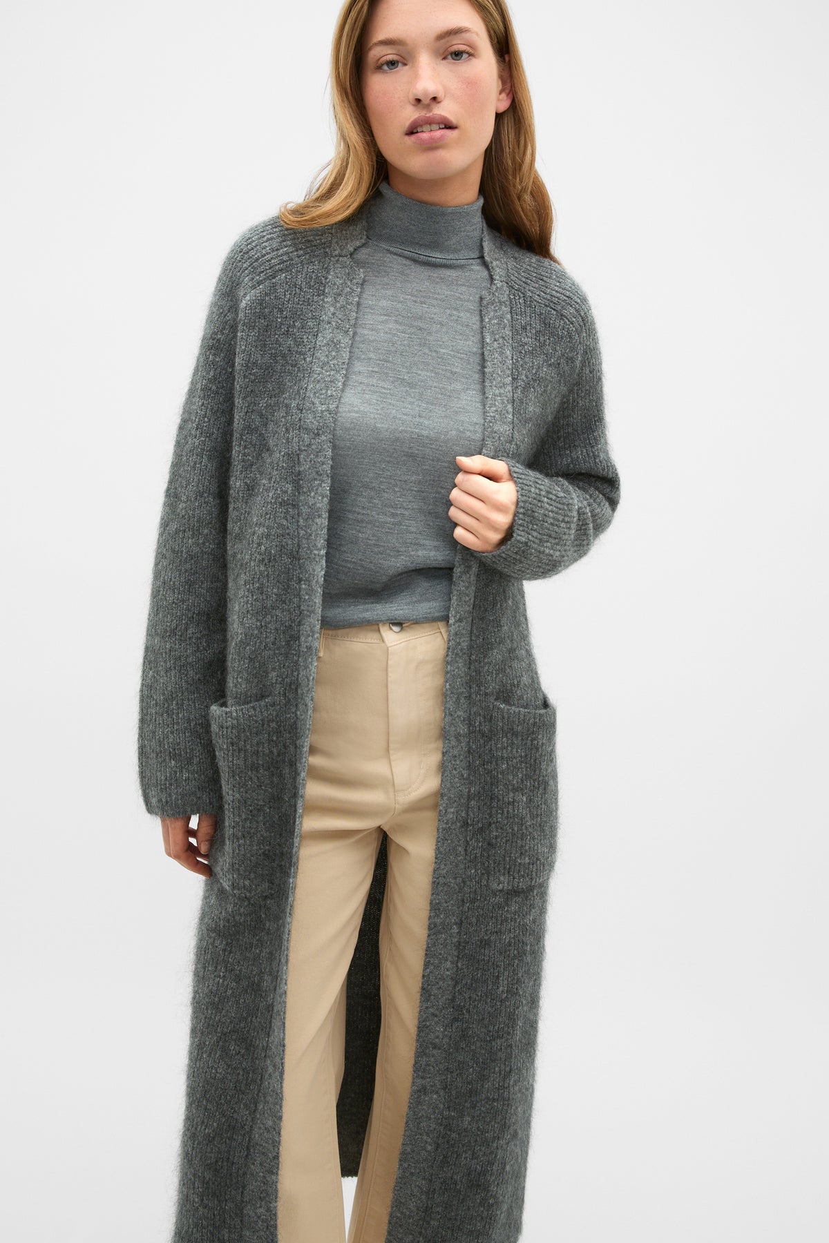 Mohair Blend Longline Cardigan