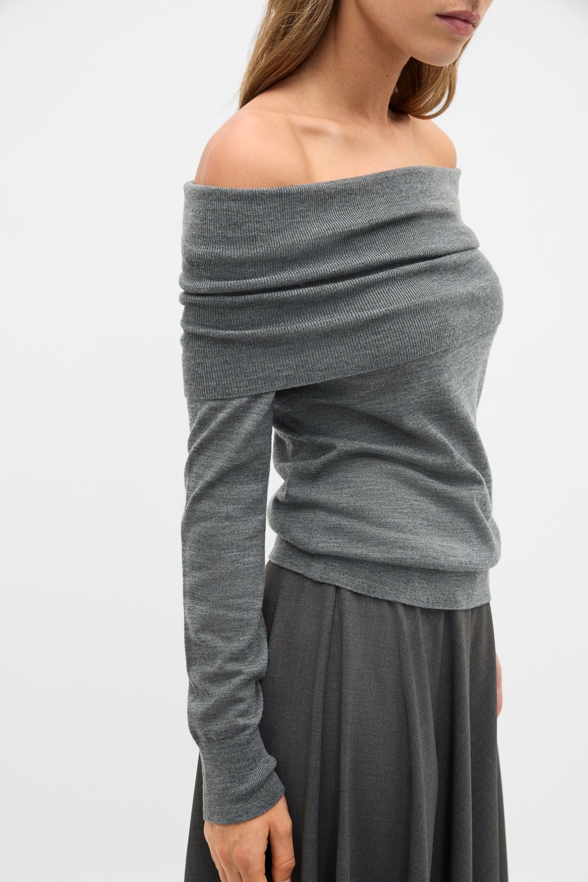 Off Shoulder Ruched Knit
