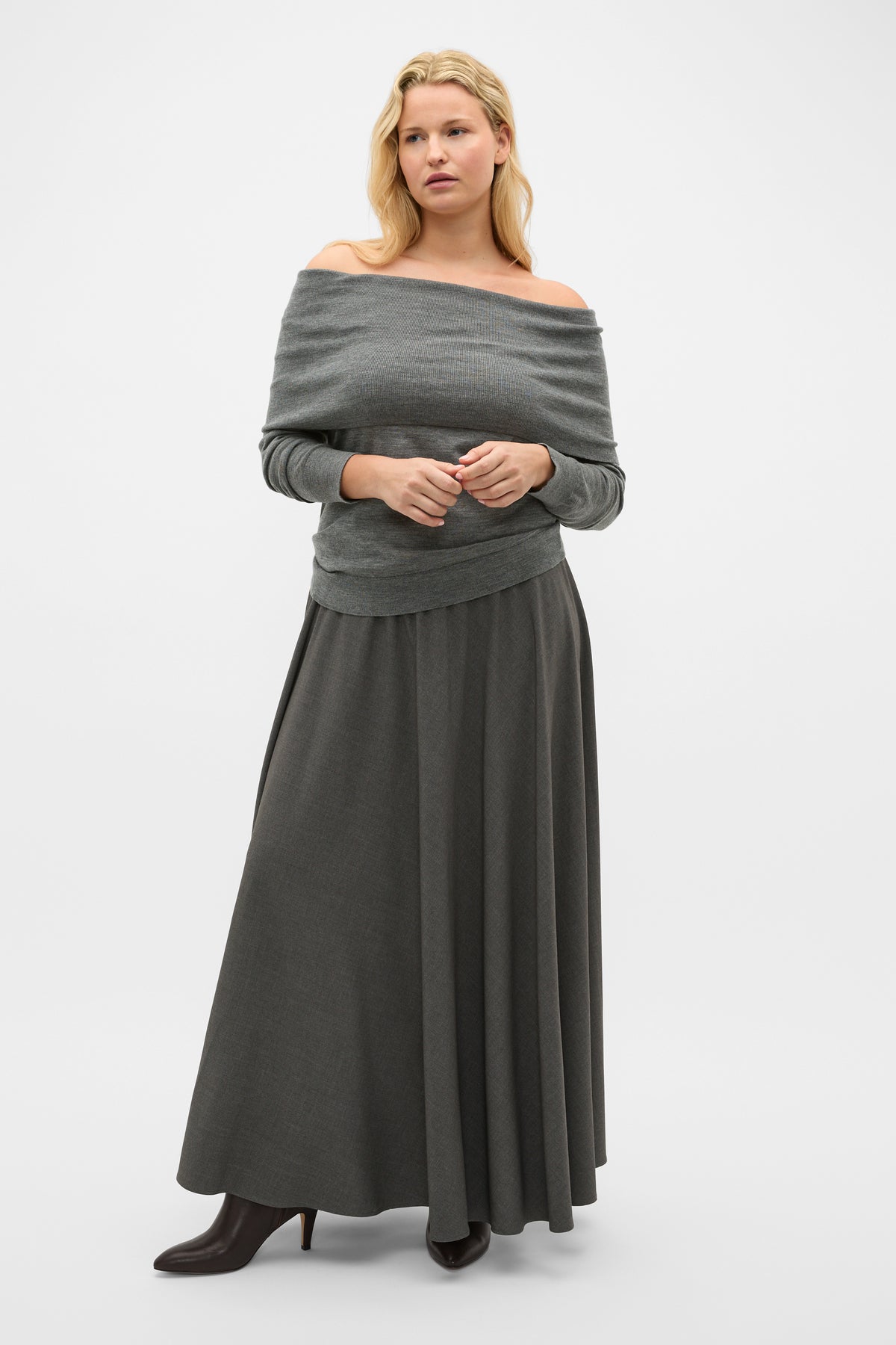 Off Shoulder Ruched Knit