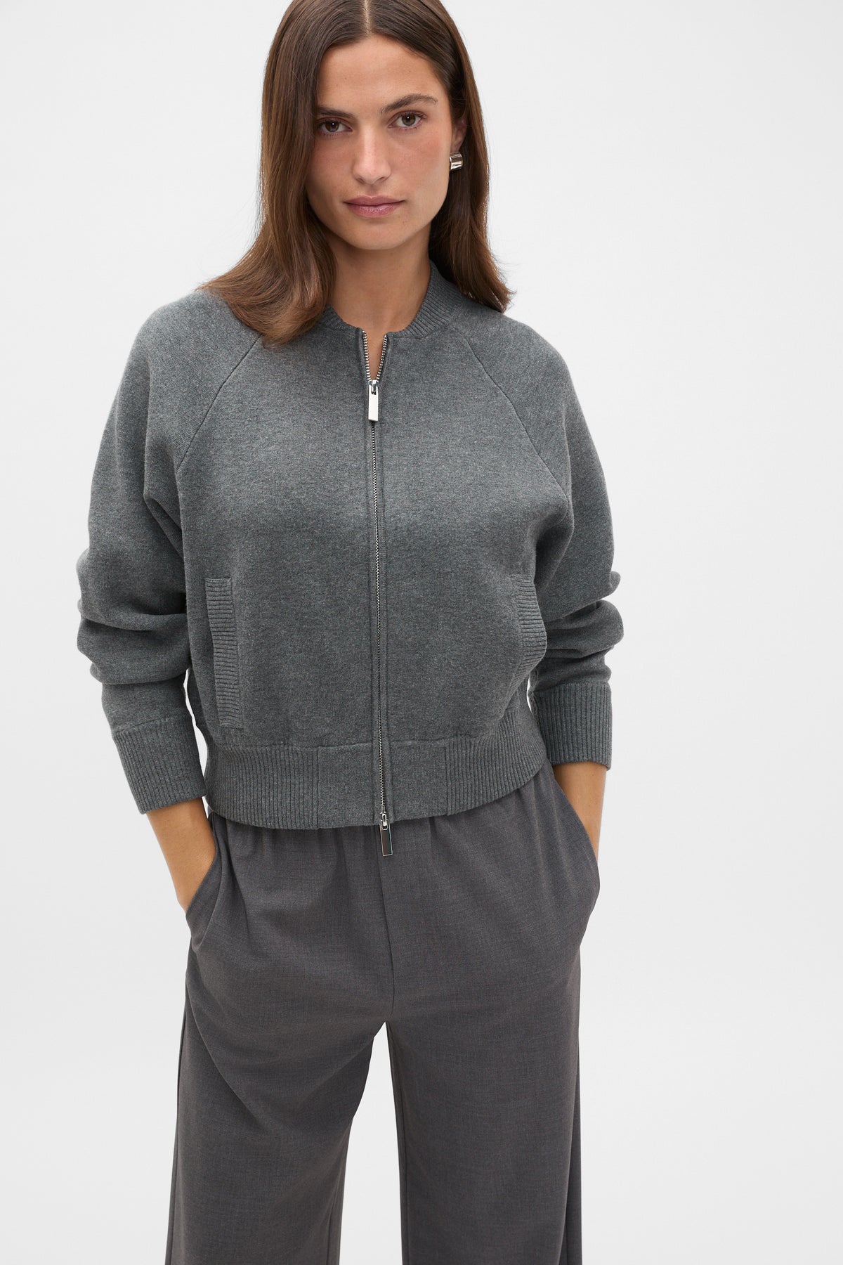 Double Knit Bomber Cardigan