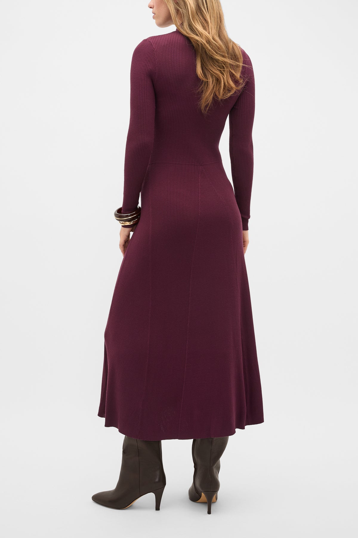 Button Down Mock Neck Knit Dress