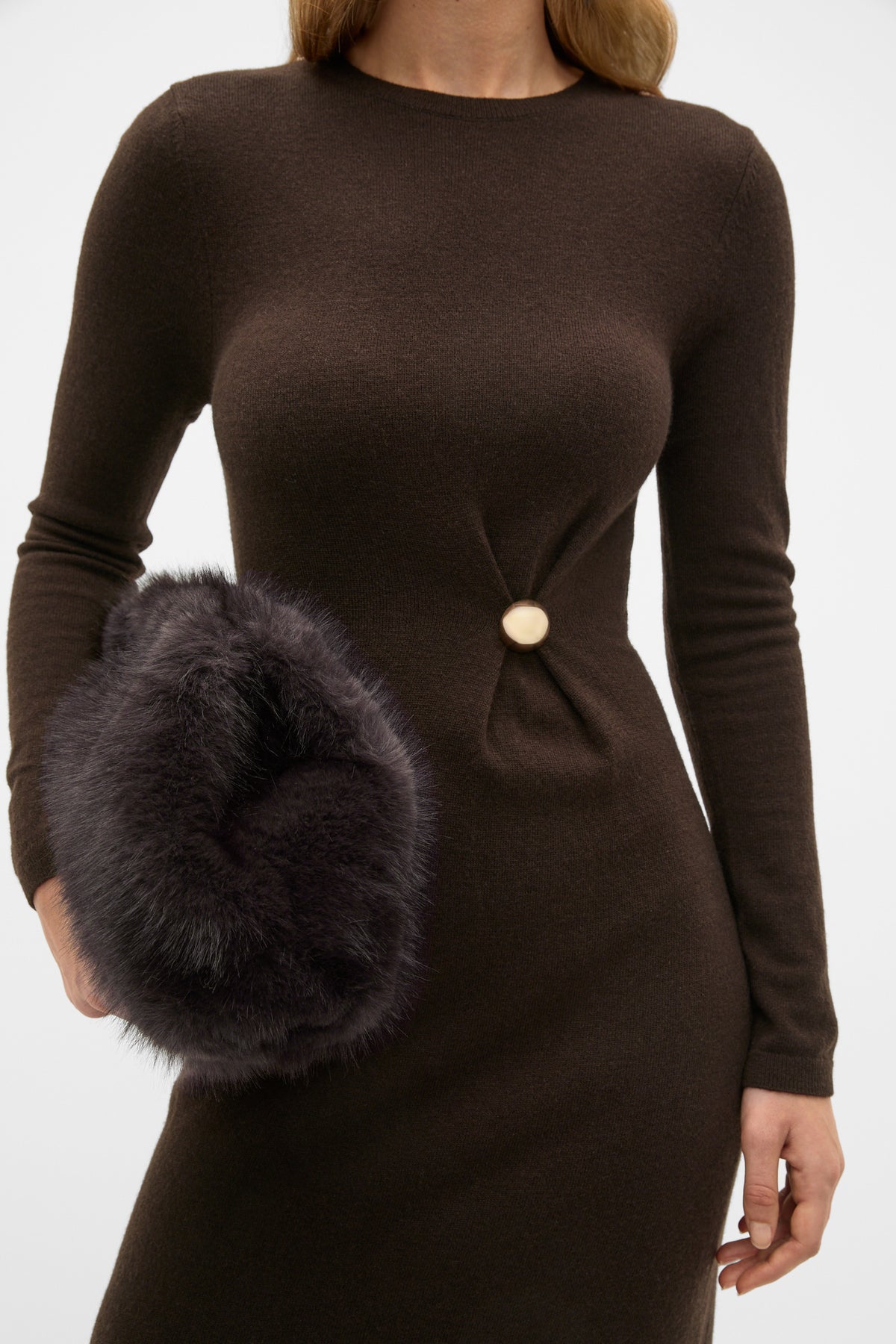 Clasp Detail Knit Dress