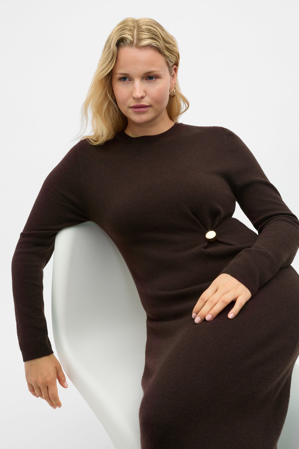 Clasp Detail Knit Dress