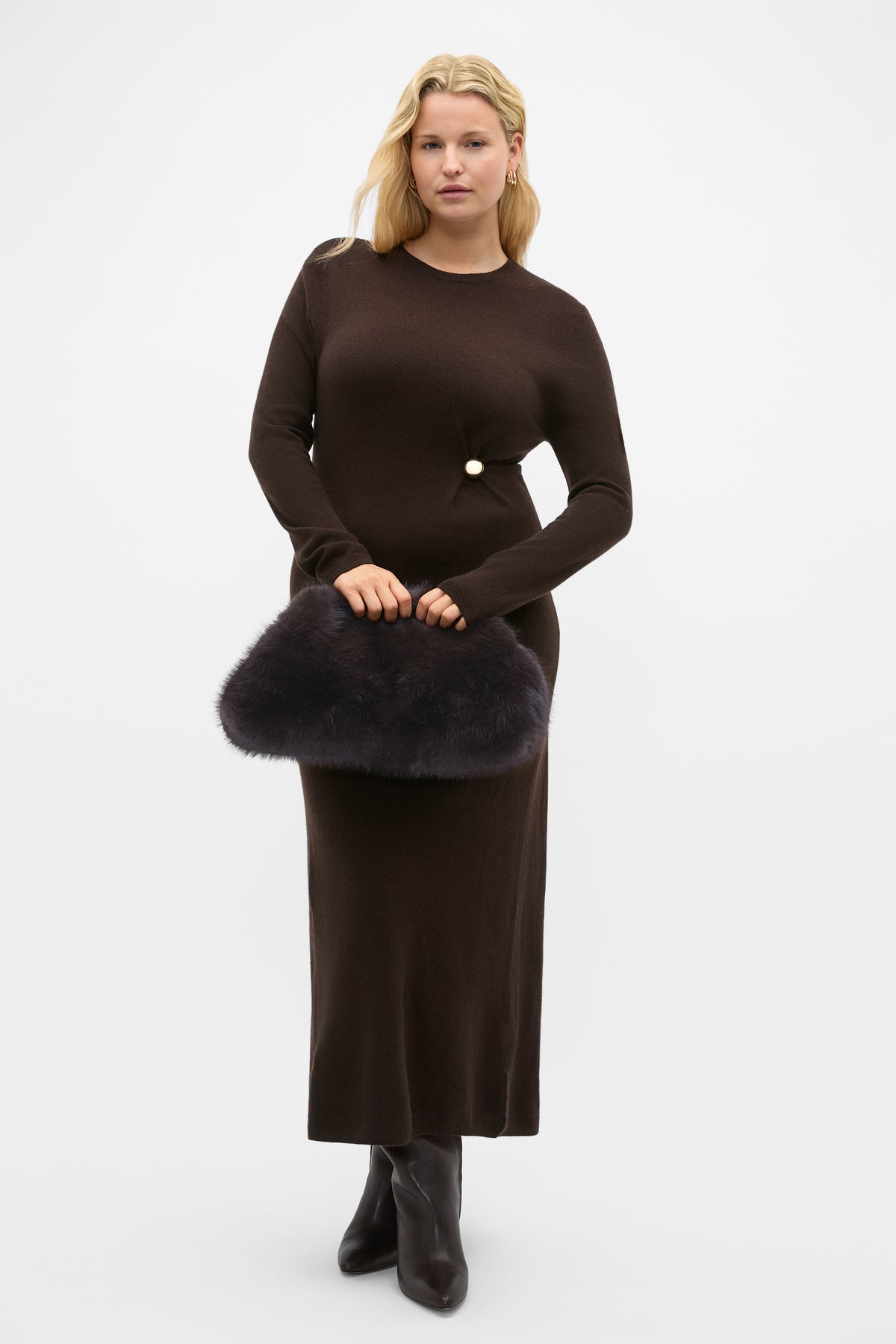 Clasp Detail Knit Dress