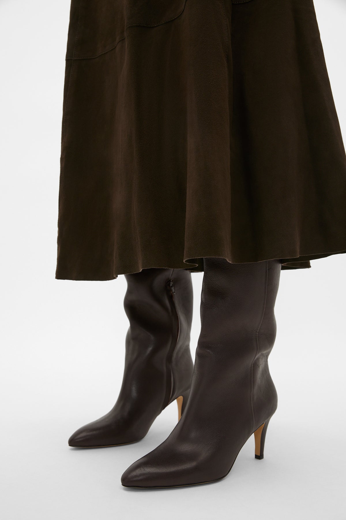 Suede Midi A Line Skirt