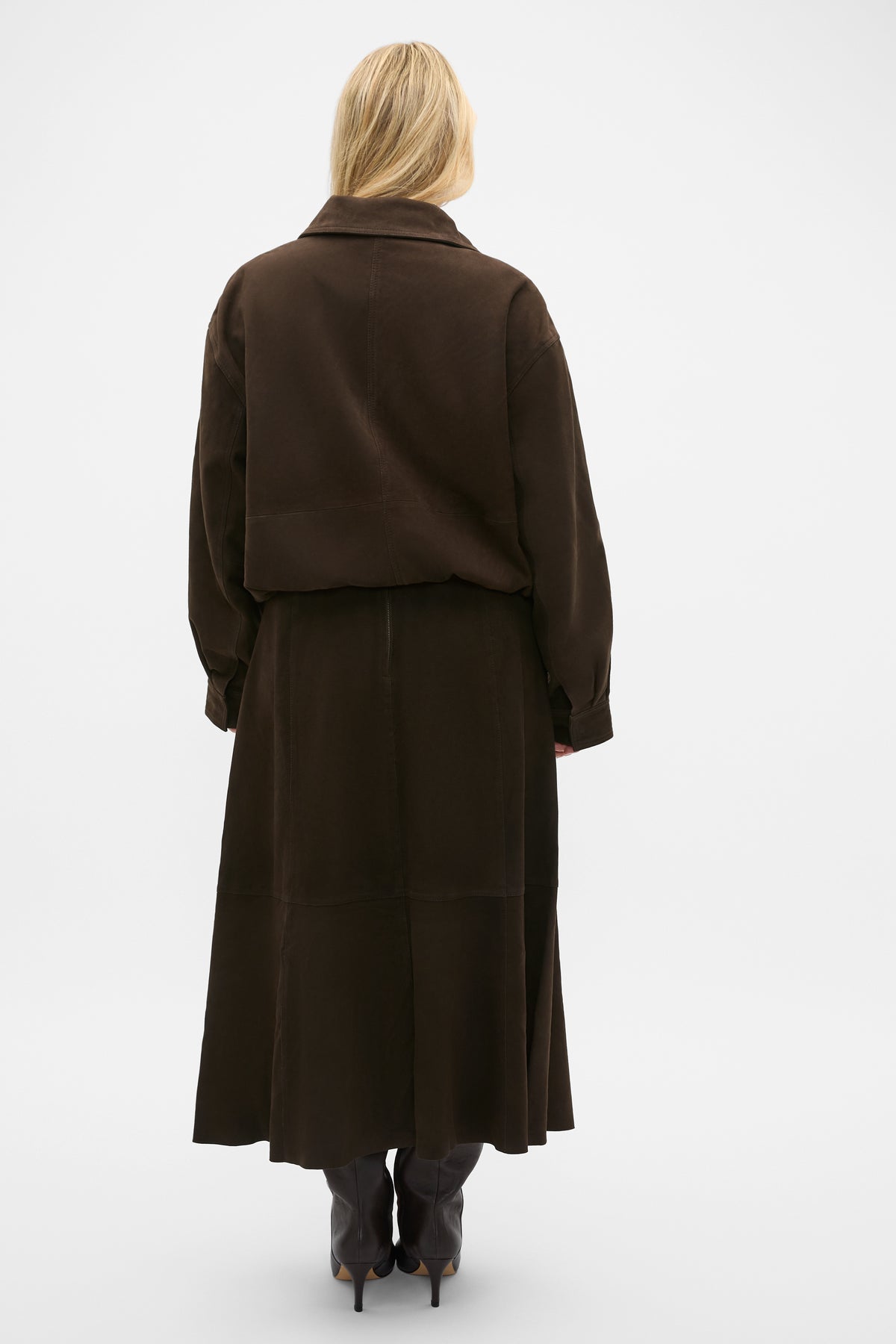 Suede Midi A Line Skirt