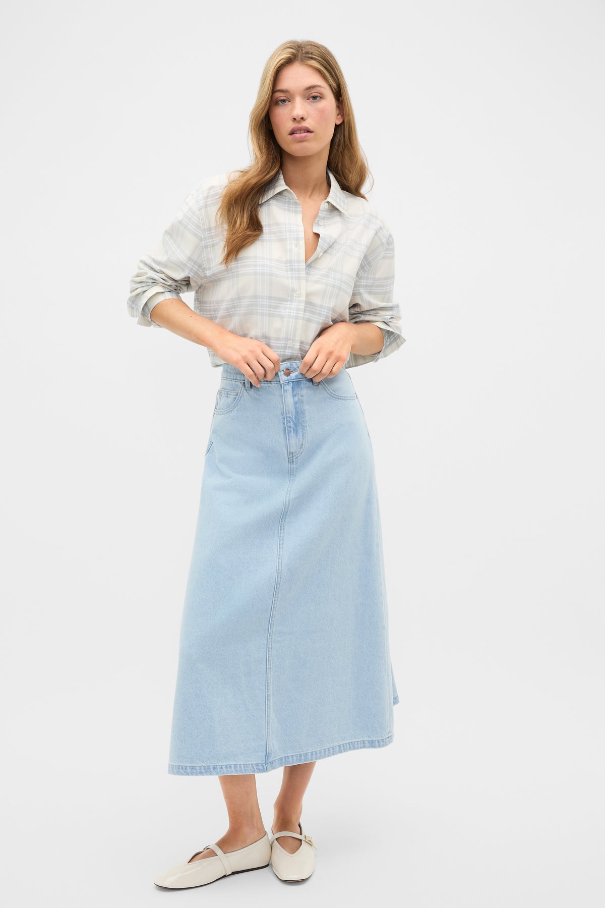 Denim Midi Skirt