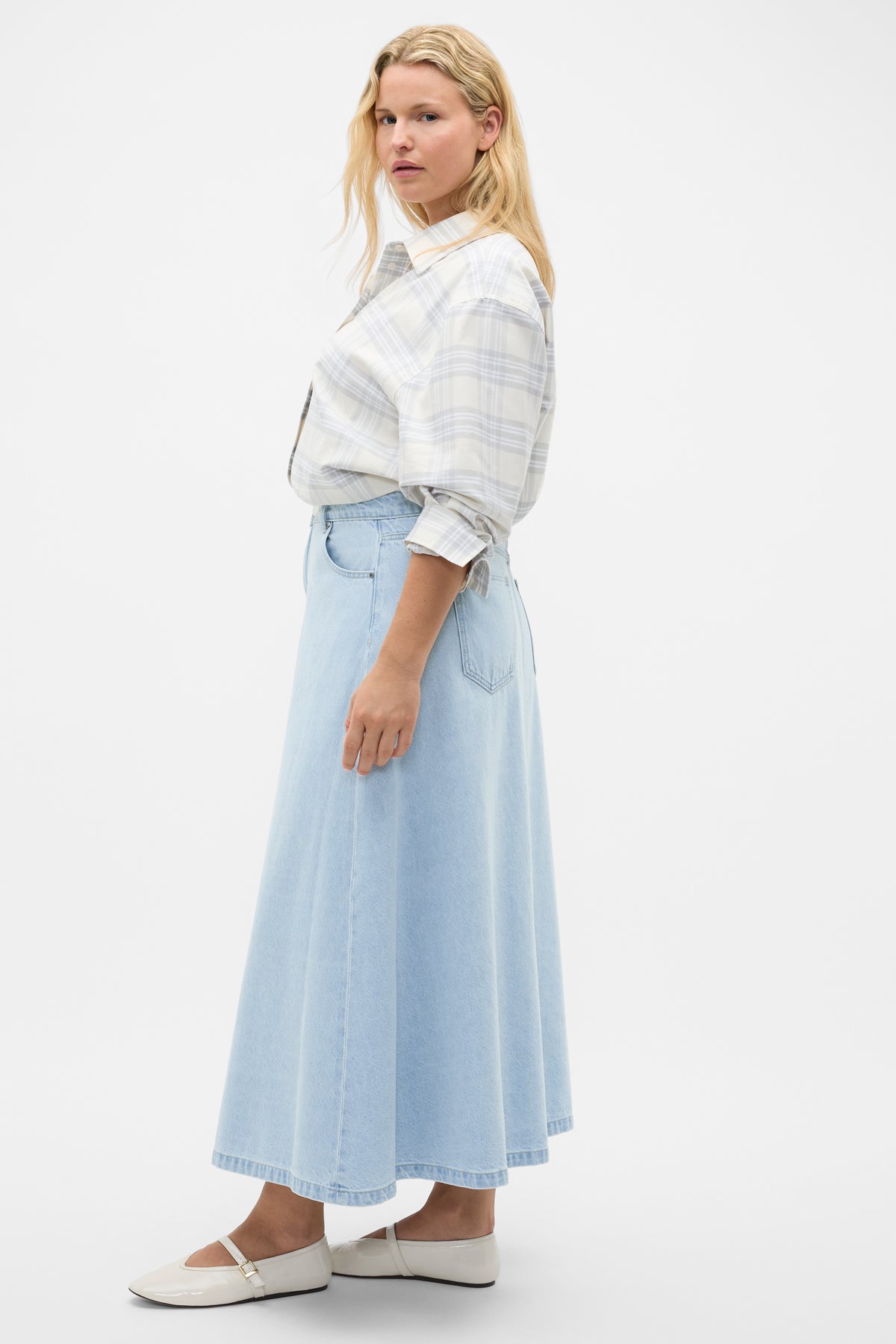 Denim Midi Skirt