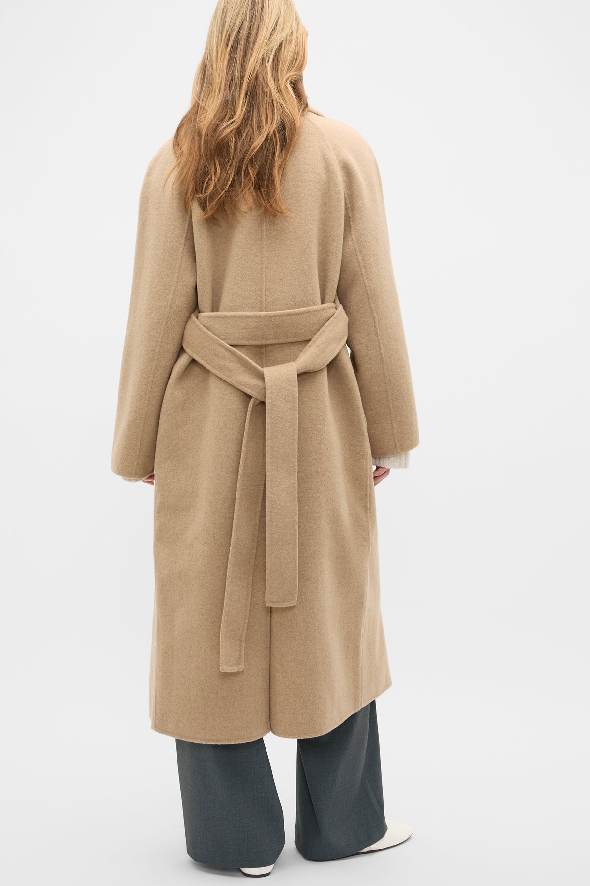 Wool Blend Waterfall Coat
