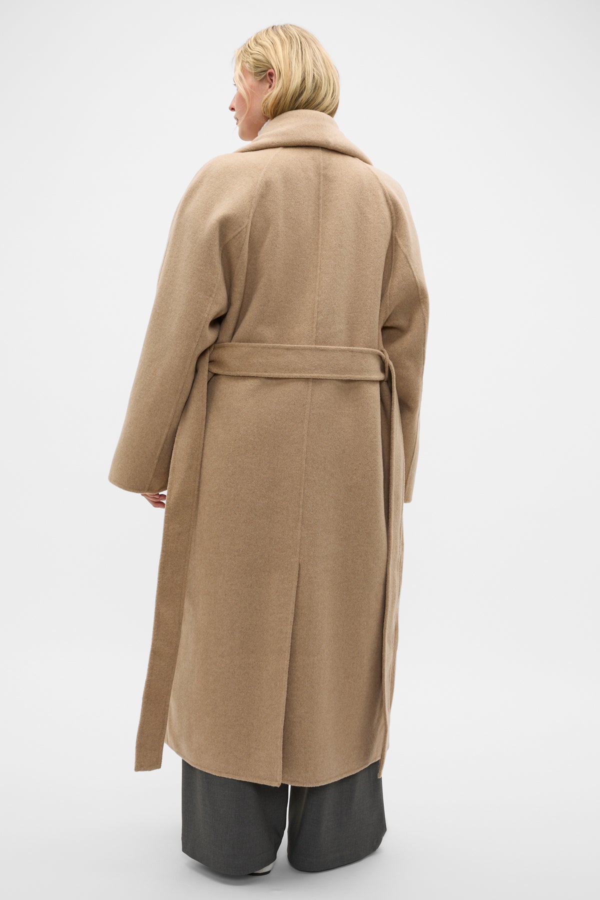 Wool Blend Waterfall Coat