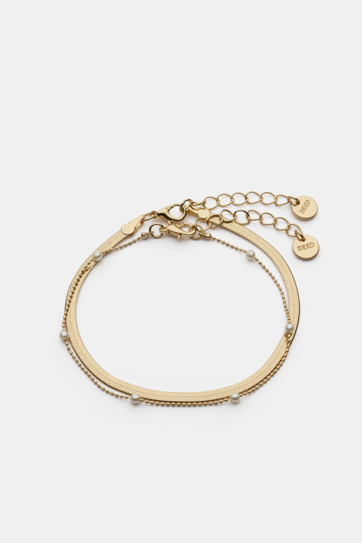 Delicate Station Pearl Bracelet Set