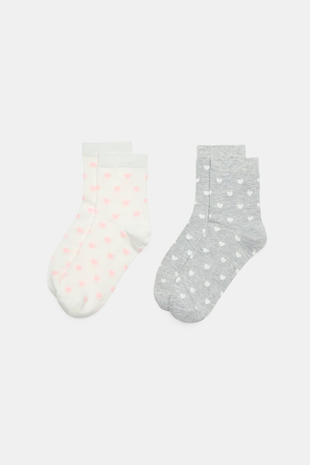 2 Pack Heart Print Socks