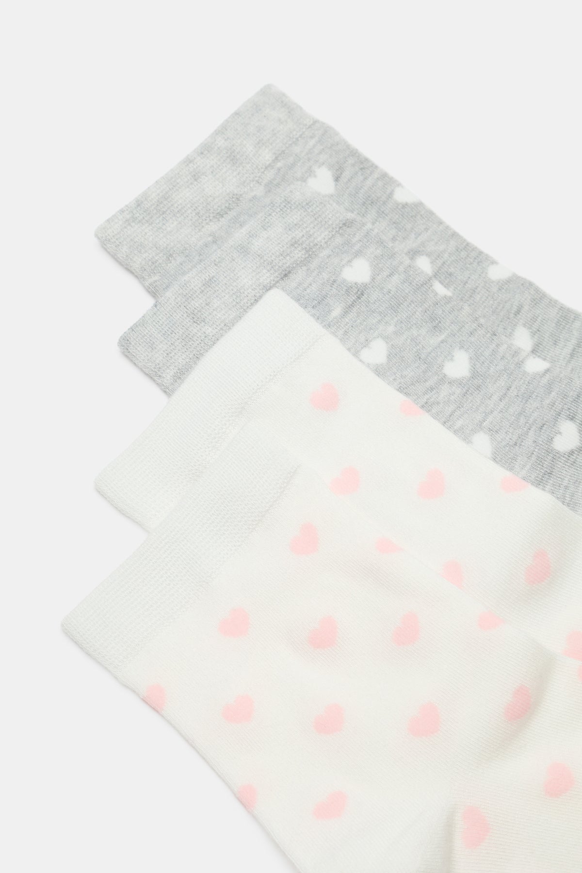 2 Pack Heart Print Socks