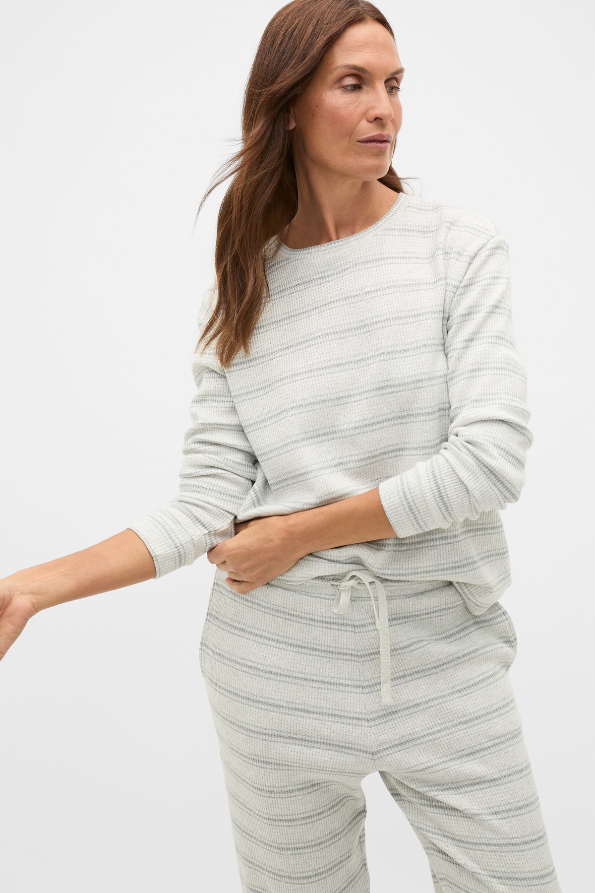 Waffle Top and Pant PJ Set