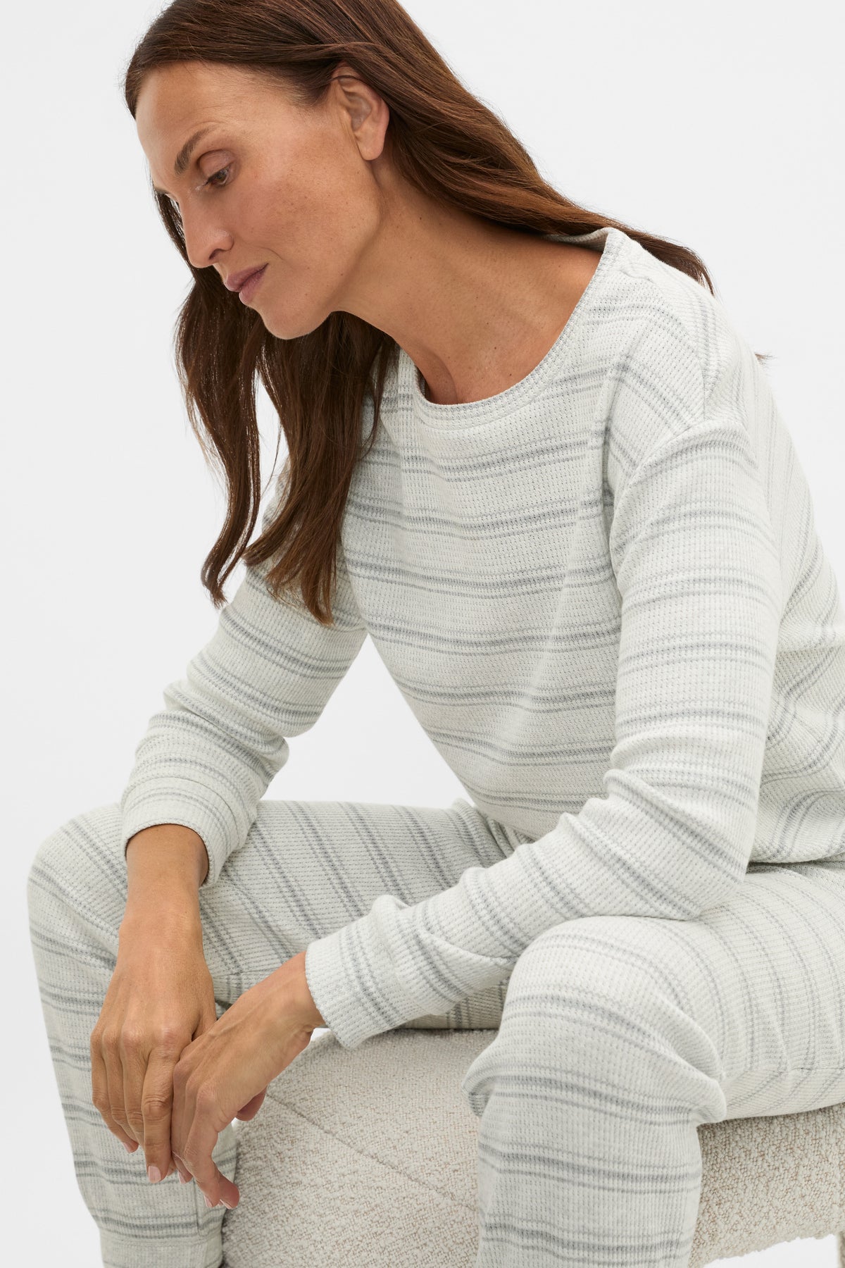 Waffle Top and Pant PJ Set