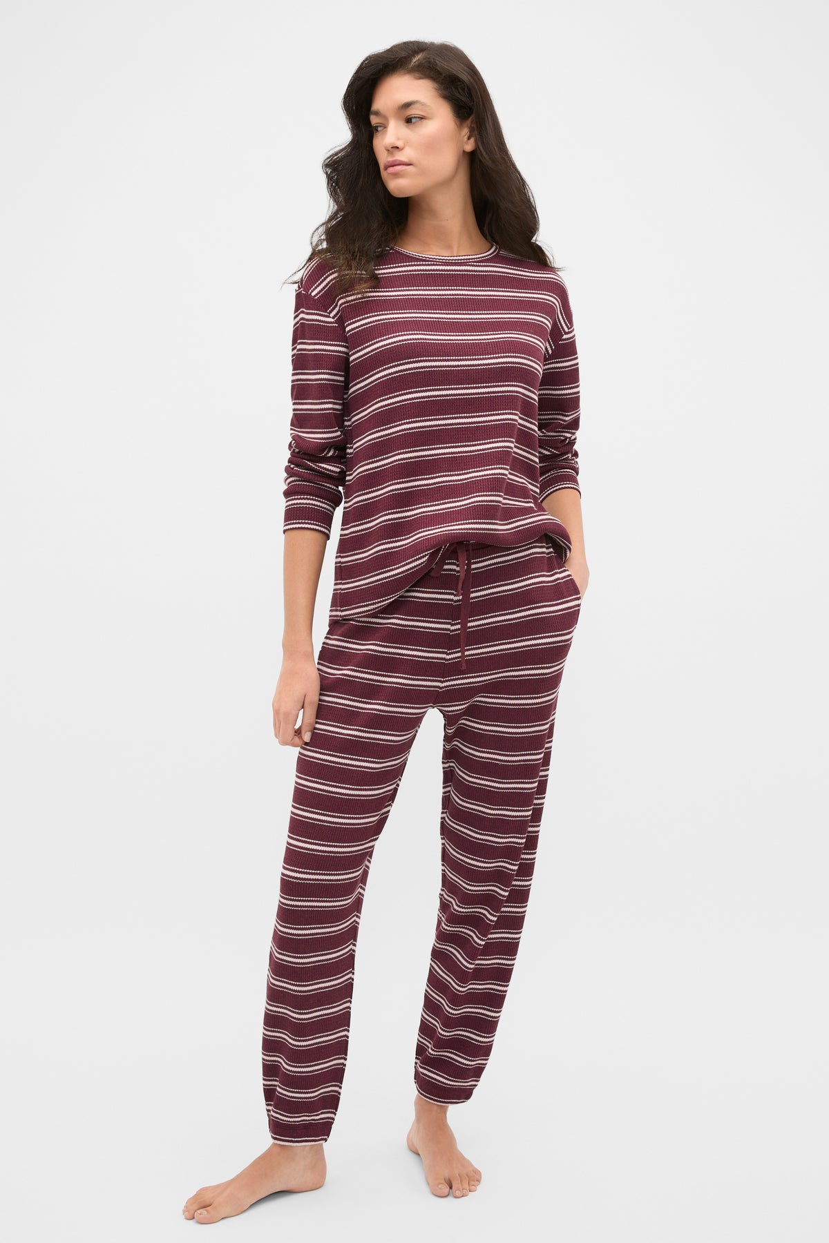 Waffle Top and Pant PJ Set