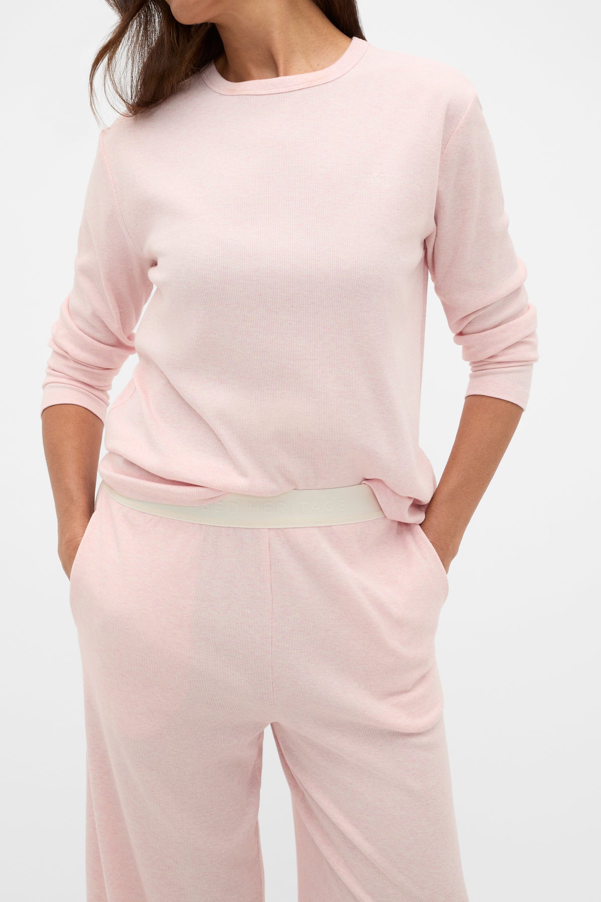 Ribbed Long Sleeve Top and Pant PJ Set